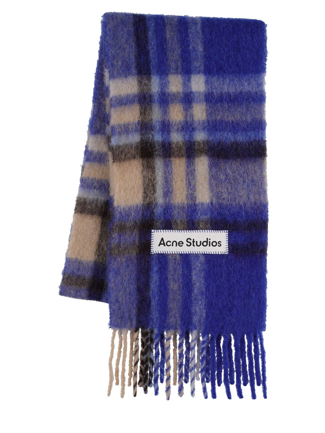 Acne Studios Wool Alpaca & Mohair Scarf In Electric Blue
