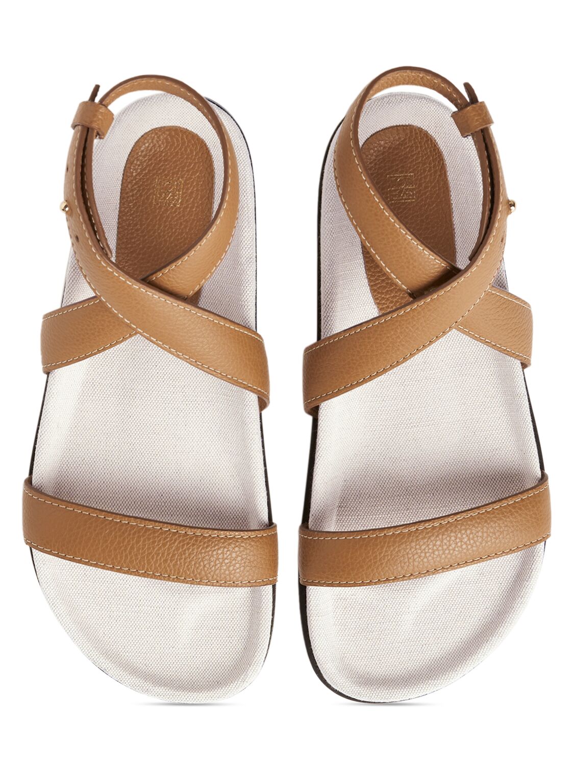 Shop Totême Suede Flat Sandals In Tan