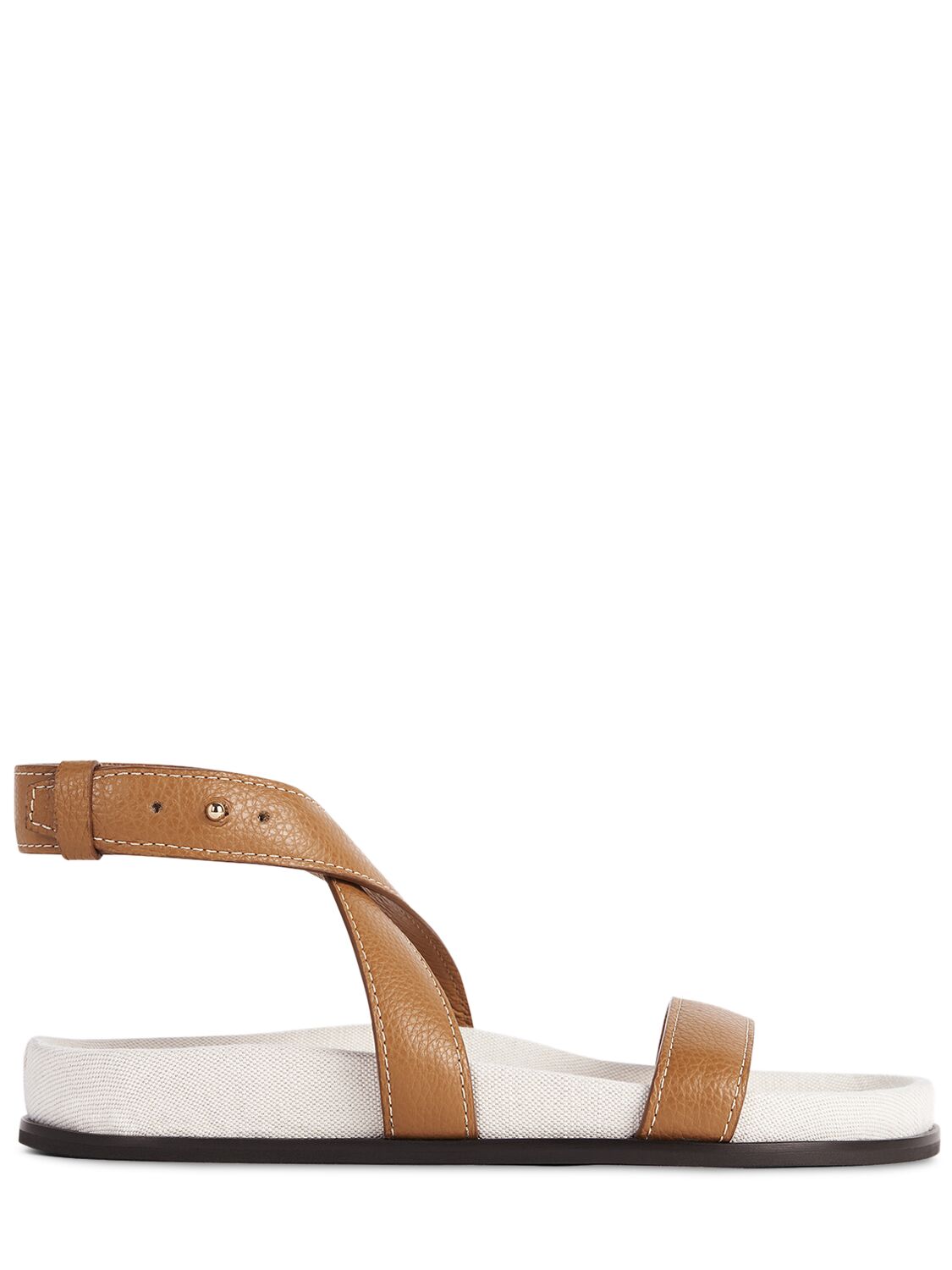 Shop Totême Suede Flat Sandals In Tan