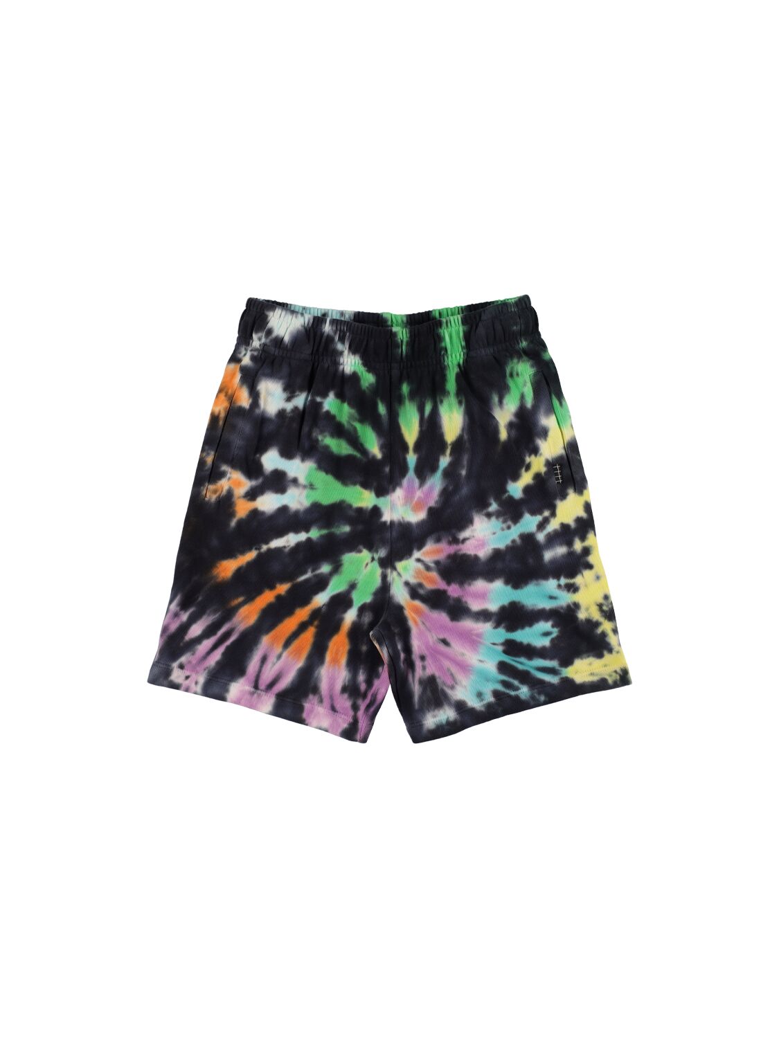 Molo Kids' Tie Dye Print Organic Cotton Sweat Short In Multicolor
