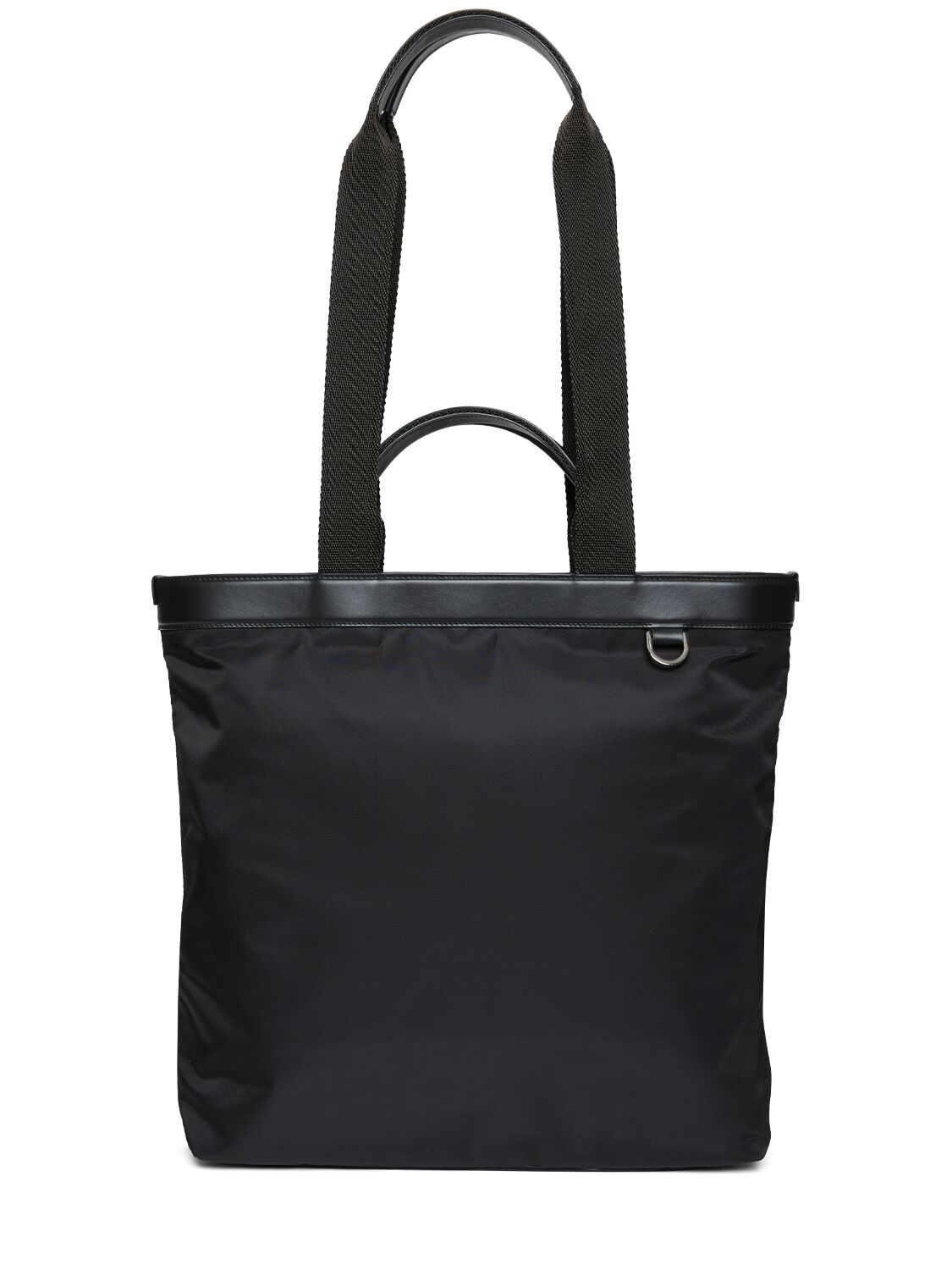 Shop Dolce & Gabbana Rubberized Logo Nylon Tote Bag In Black