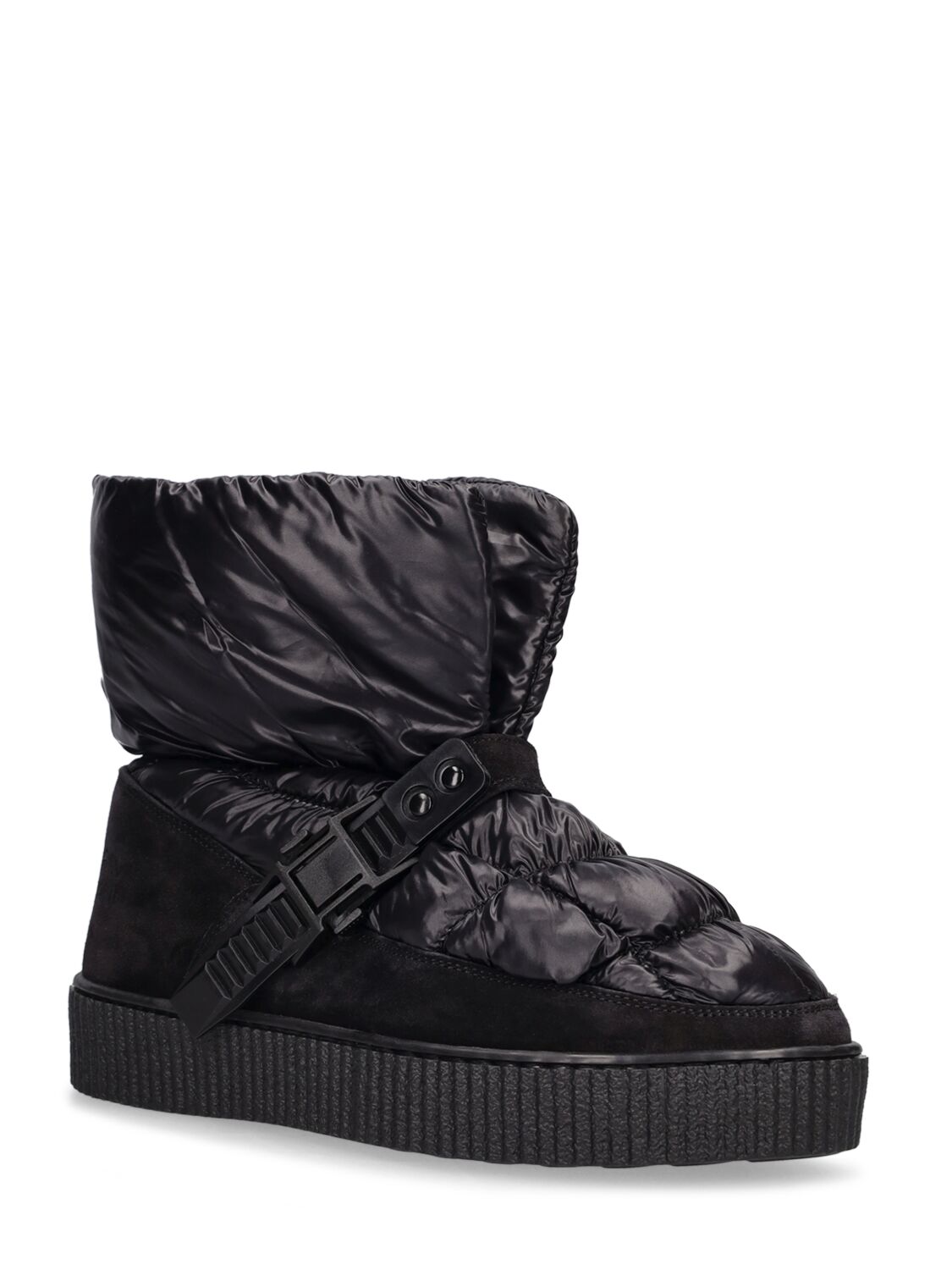 Shop Khrisjoy Nylon & Leather Snow Boots In Black