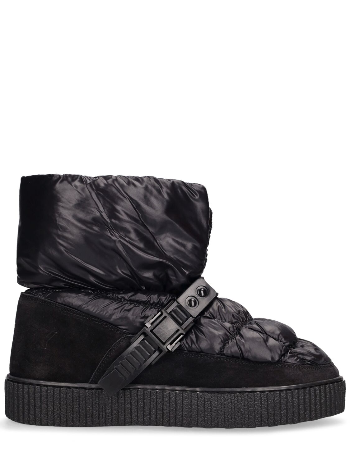 Khrisjoy Kids' Nylon & Leather Snow Boots In Black