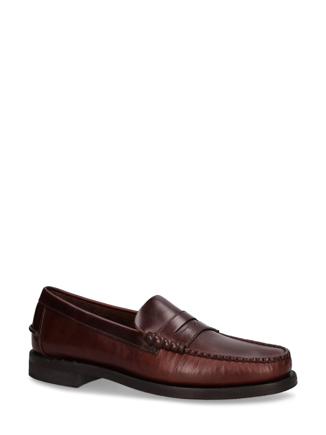 Shop Sebago Classic Dan Waxed Leather Loafers In Brown
