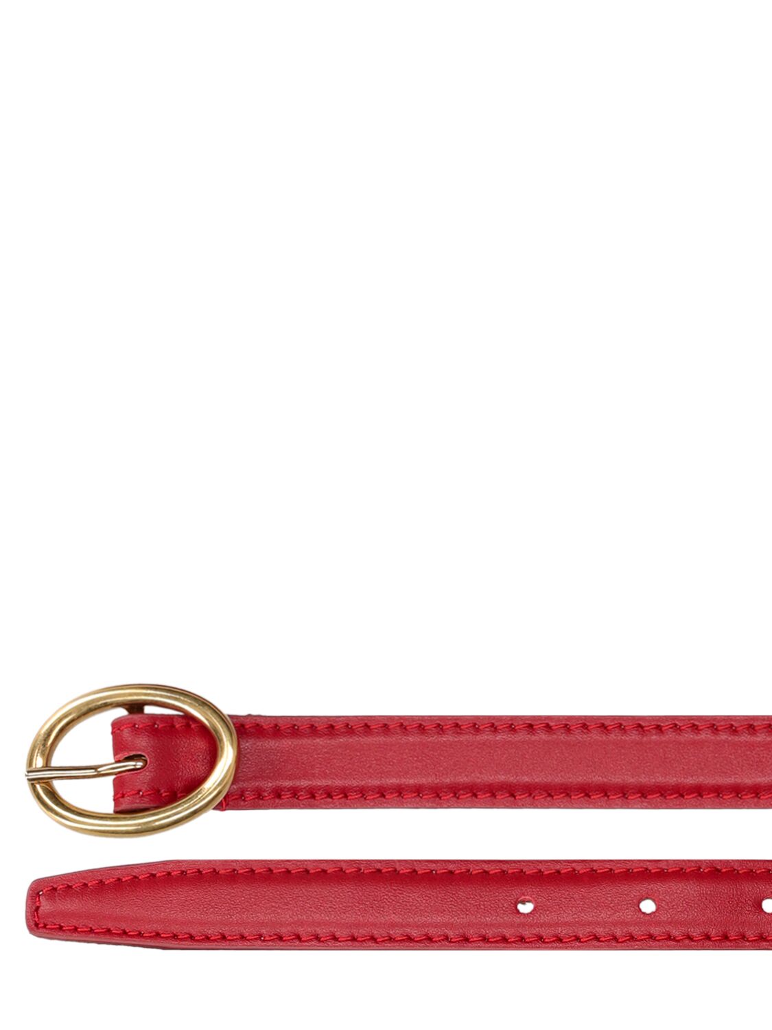 Shop Annagreta Sable X  2cm Calf Leather Belt In Scarlet