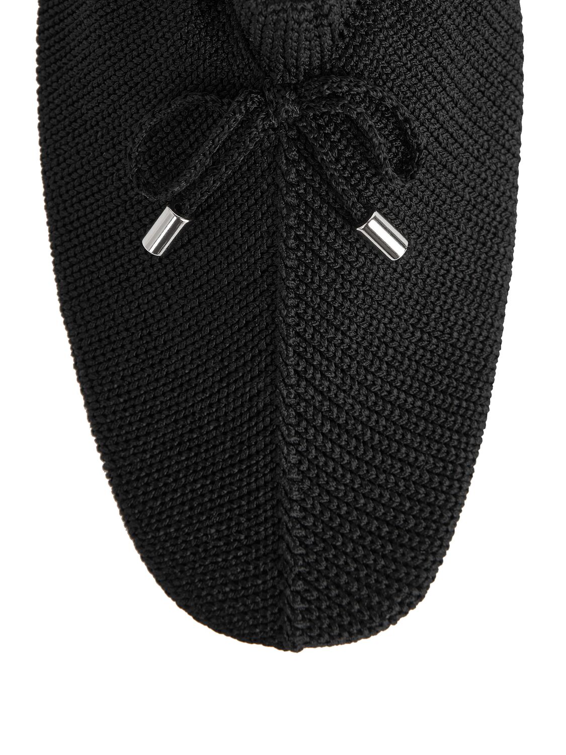 Shop Totême 5mm Knit Flat Shoes In Black