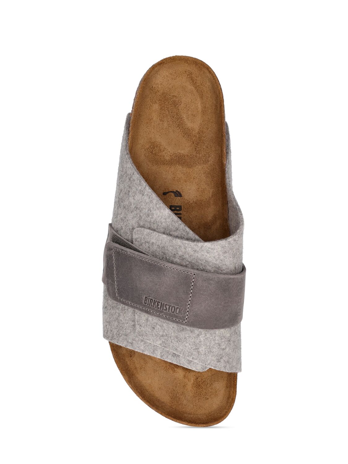 Shop Birkenstock Kyoto Wool Felt Sandals In Light Grey