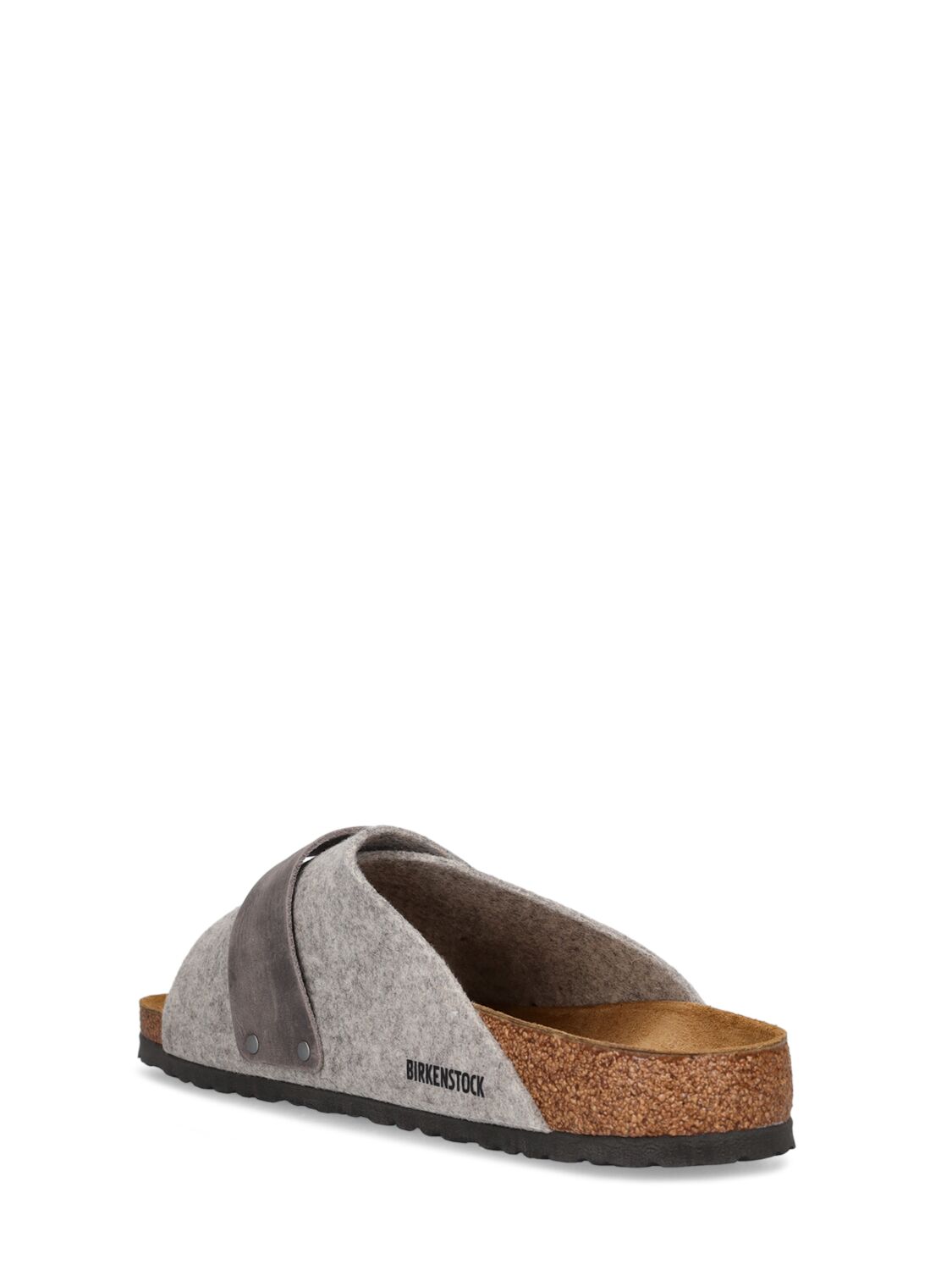 Shop Birkenstock Kyoto Wool Felt Sandals In Light Grey