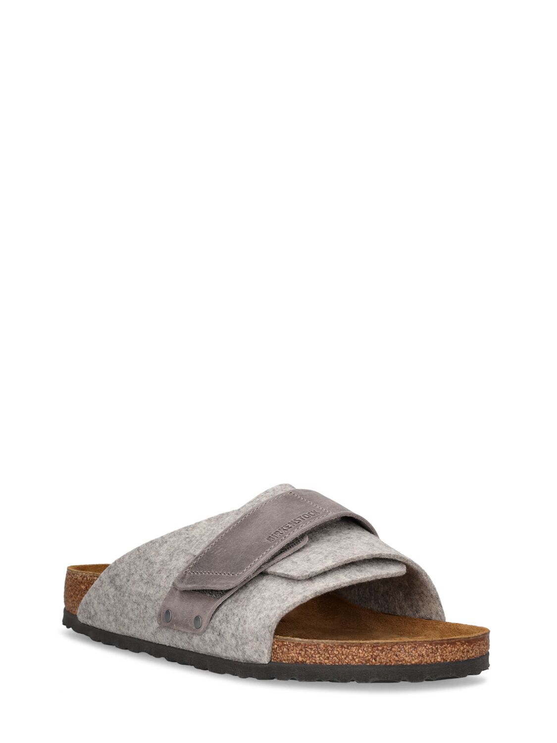 Shop Birkenstock Kyoto Wool Felt Sandals In Light Grey