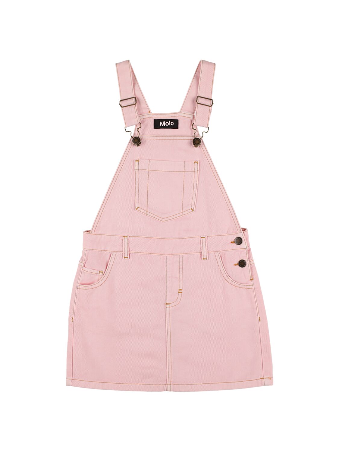 Molo Kids' Cotton & Viscose Denim Dress In Pink