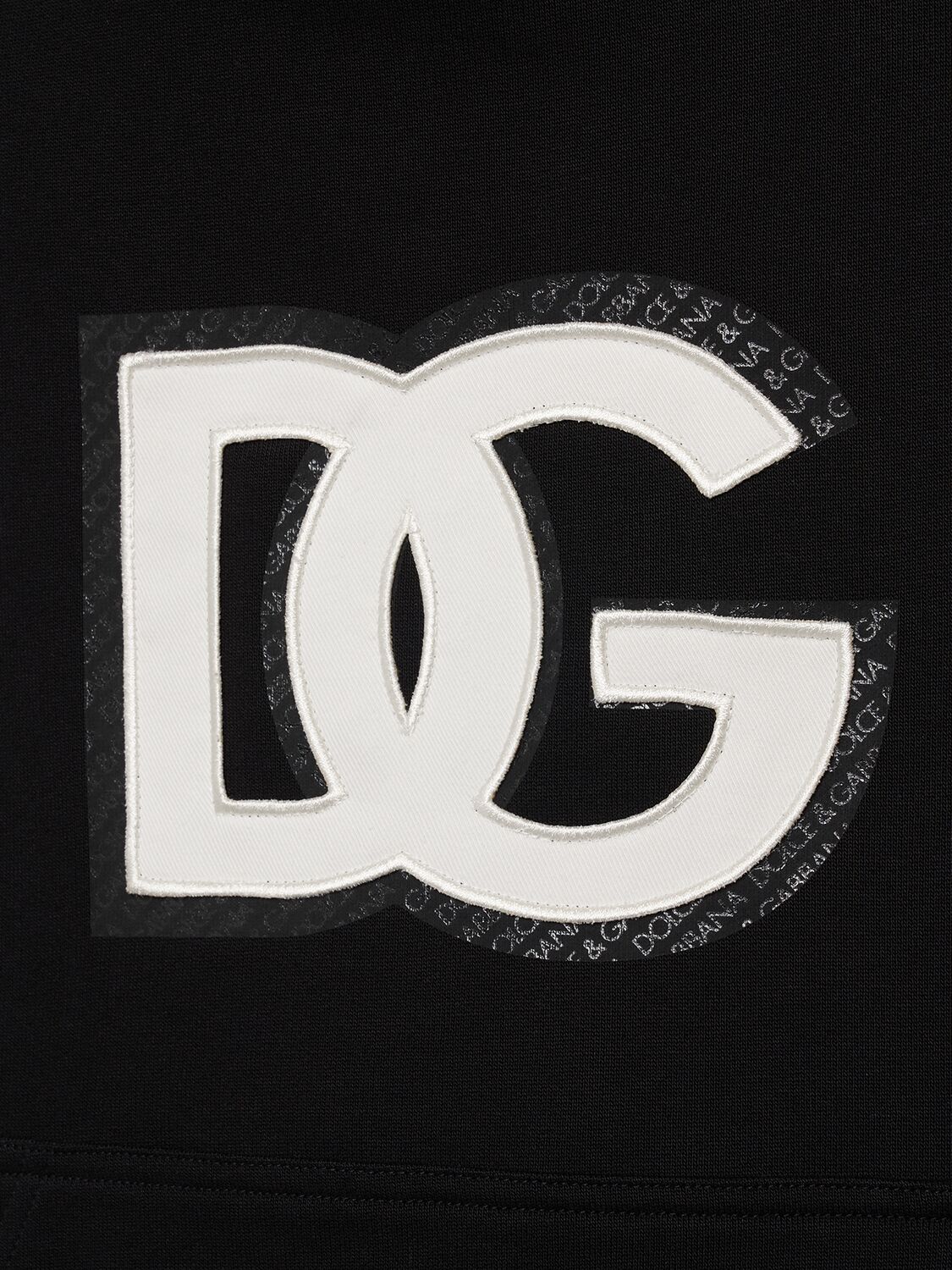 Shop Dolce & Gabbana Logo Cotton Jersey Hoodie In Schwarz