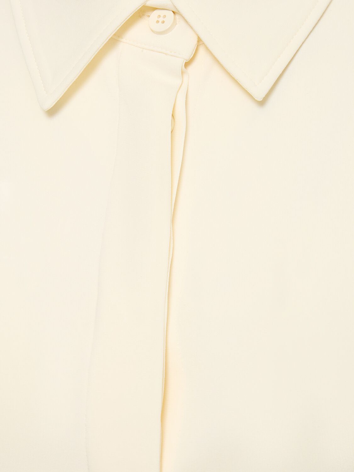 Shop Attico Elton Stretch Jersey Shirt In Ivory