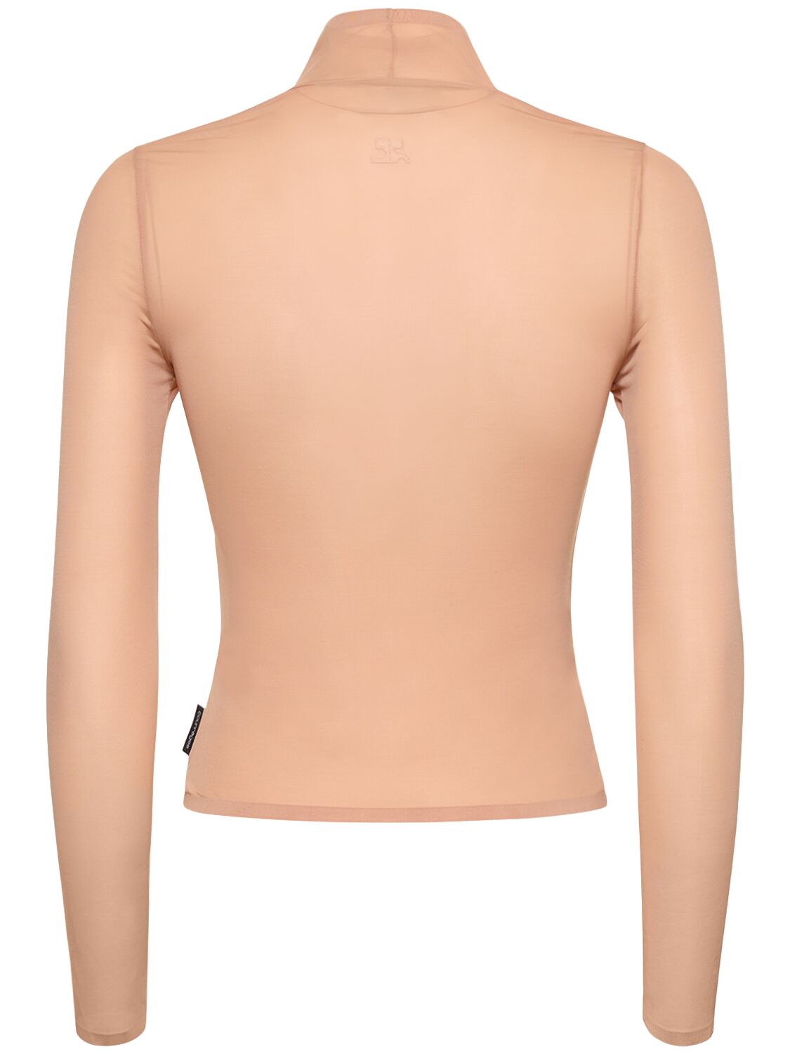 Shop Courrèges Jersey 2nd Skin Top In Beige