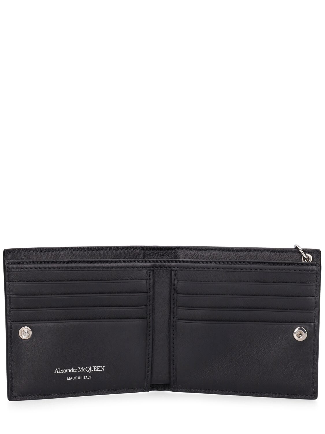 Shop Alexander Mcqueen New Anil Leather Billfold Wallet In Black