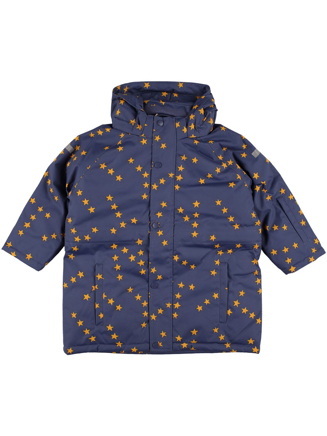 Tiny Cottons Kids' Star Print Nylon Puffer Ski Jacket In Navy