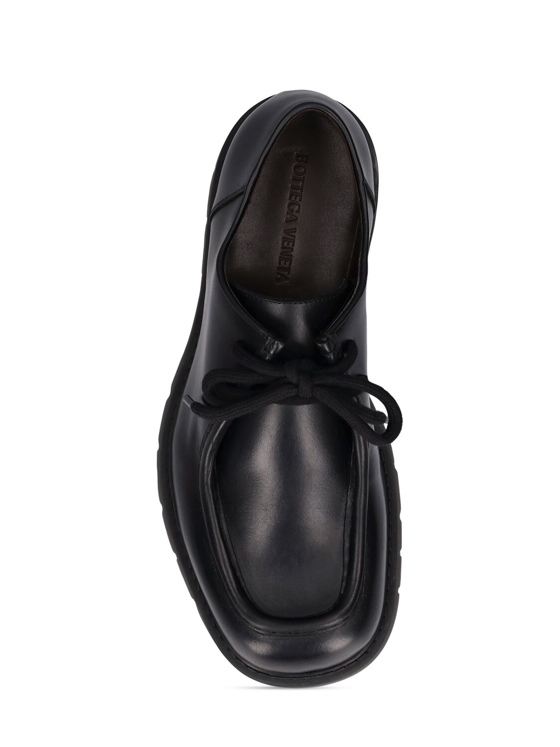 Shop Bottega Veneta 45mm Haddock Leather Lace-up Shoes In Black