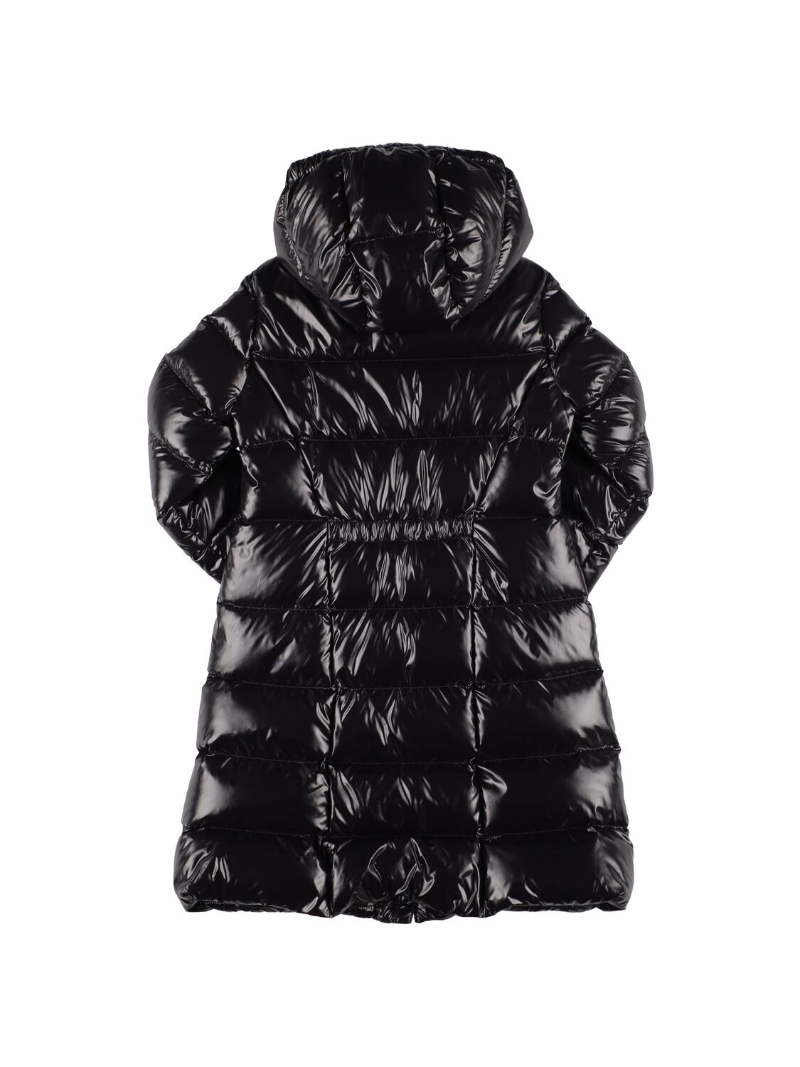 Shop Moncler Selenga Nylon Laqué Long Down Coat In Black
