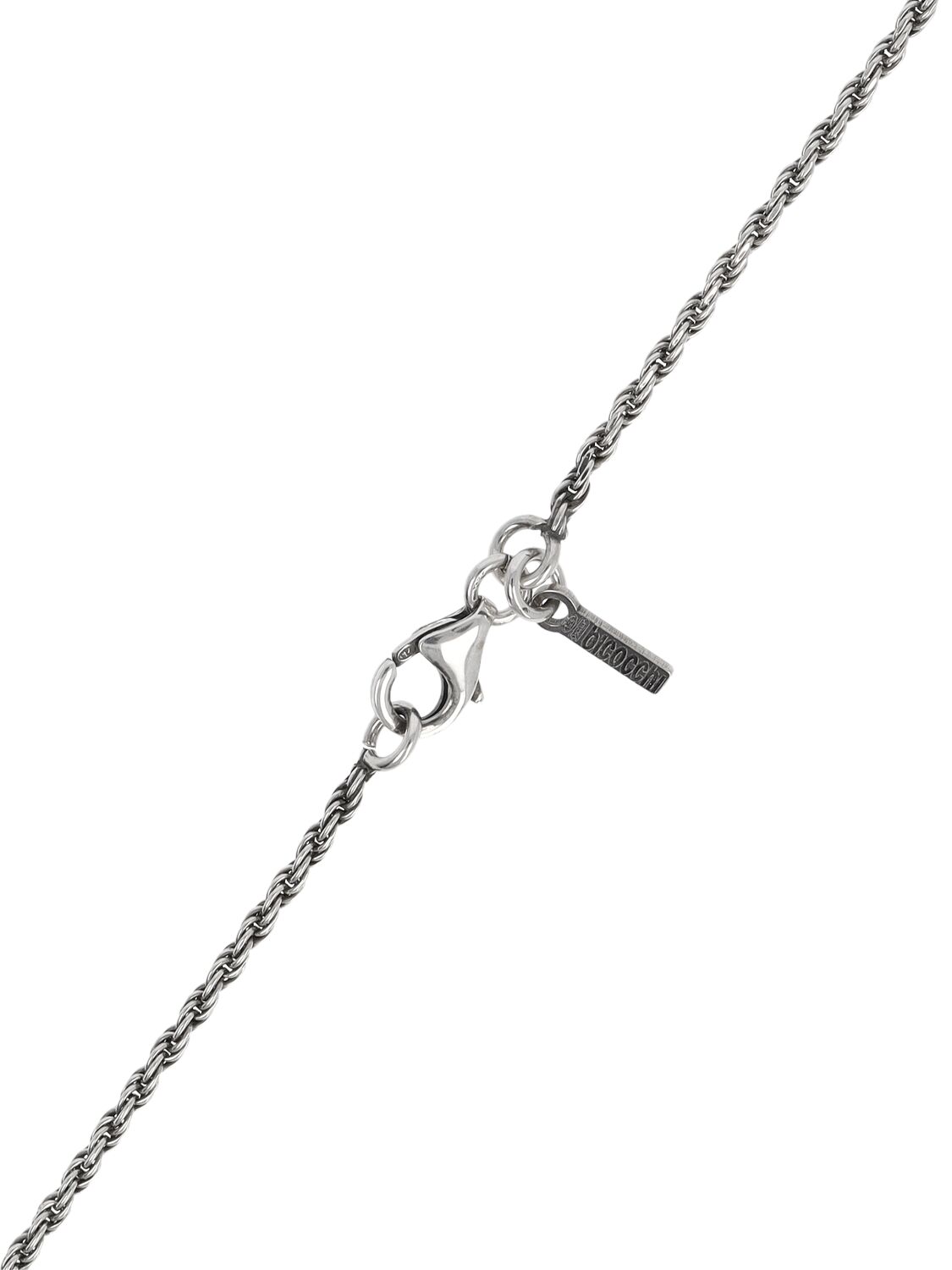 Shop Emanuele Bicocchi Tiny Arabesque Key Necklace In Silver
