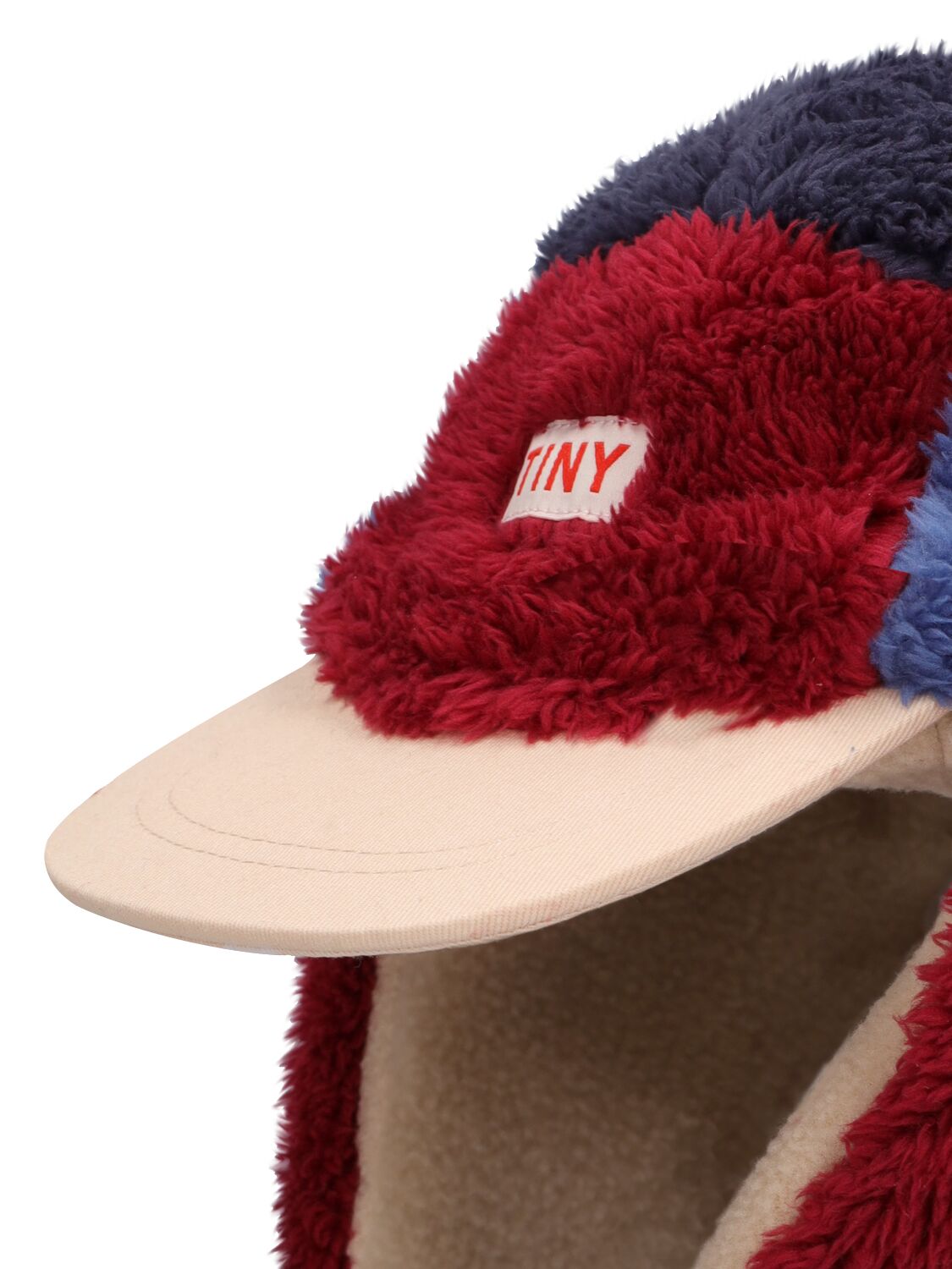 Shop Tiny Cottons Color Block Faux Fur Hat In Multicolor