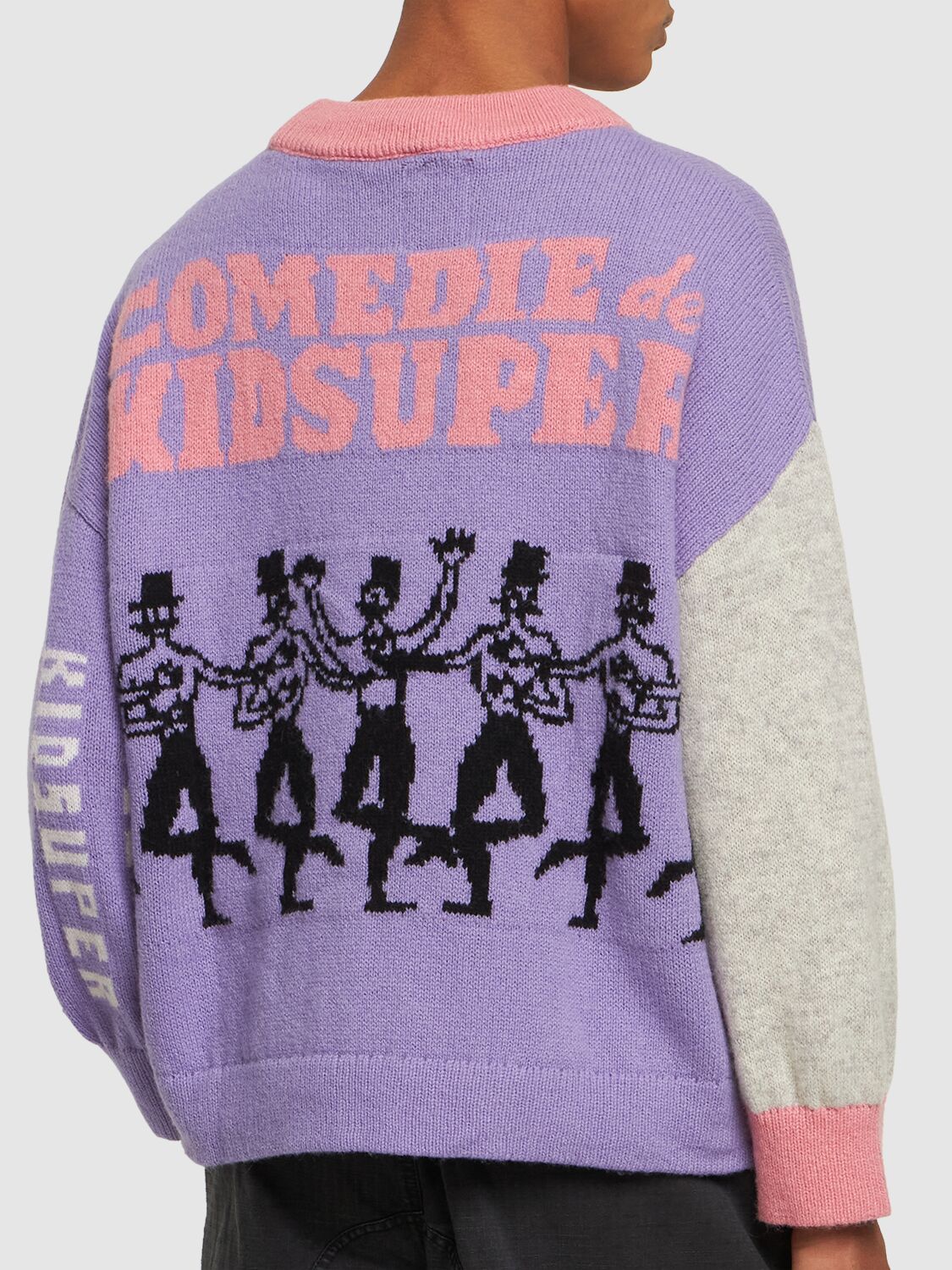 Shop Kidsuper Casino De Paris High Neck Wool Sweater In Purple