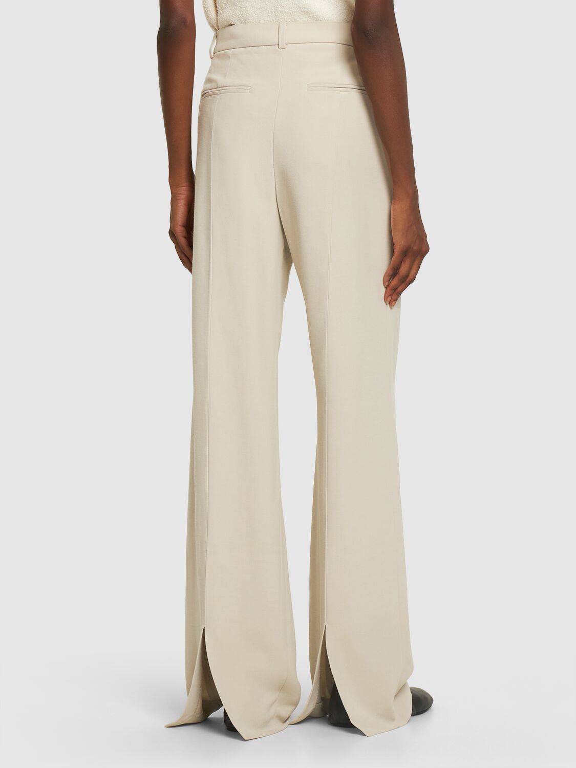 Shop Totême Relaxed Straight Viscose Blend Pants In White