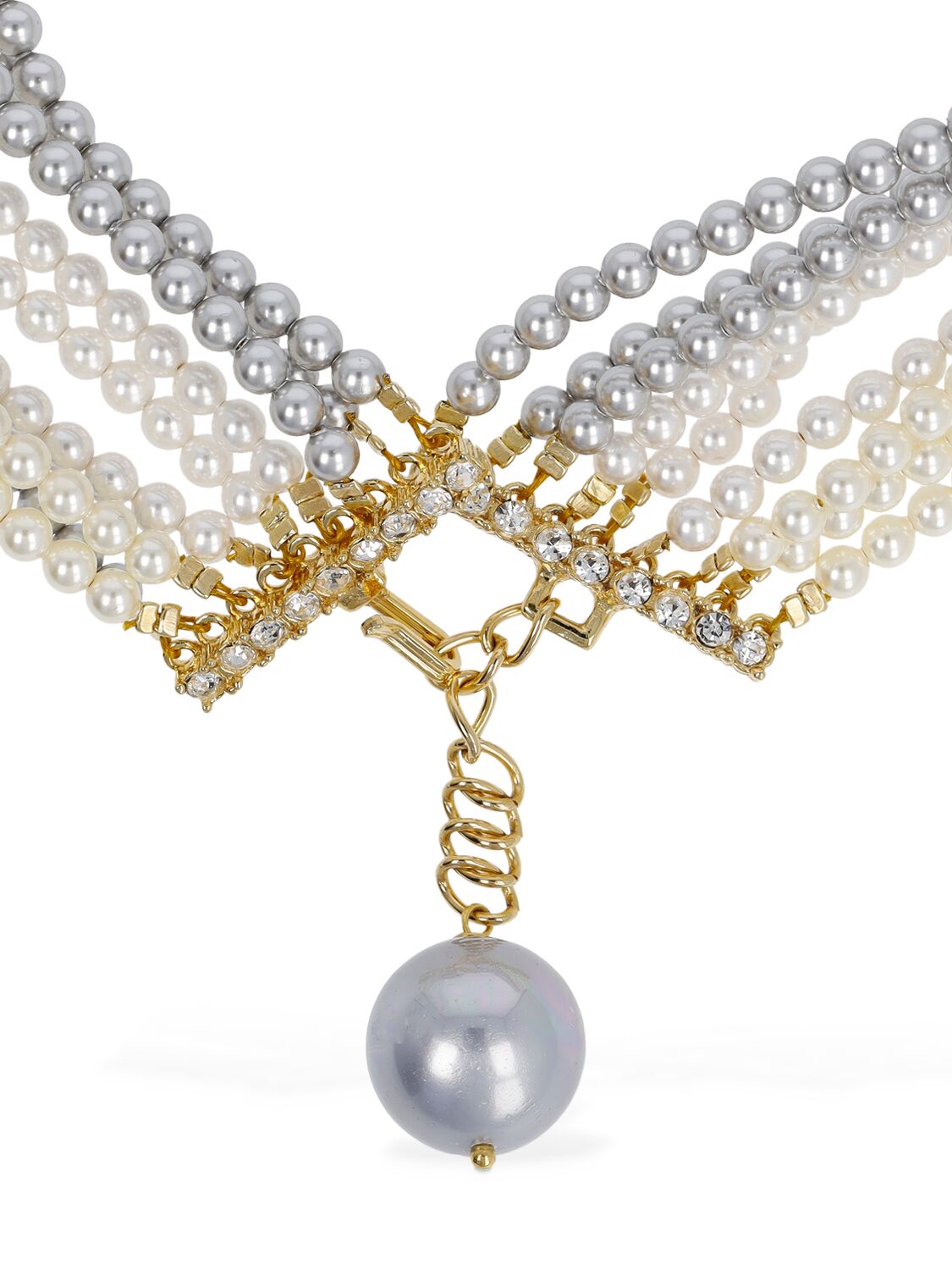 Shop Timeless Pearly Multi Wire Pearl Collar Necklace In Multi,pearl