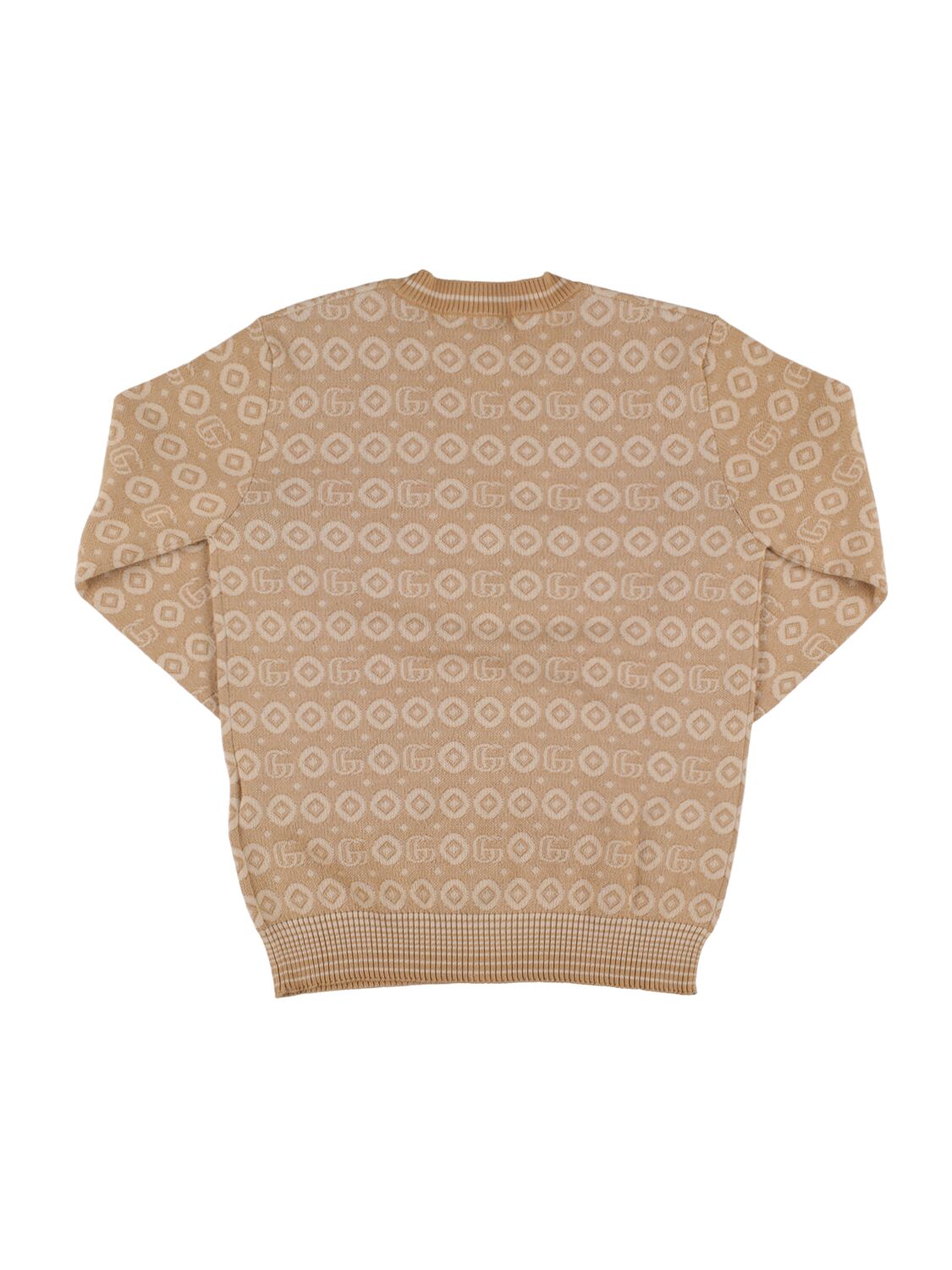 Shop Gucci Cotton Jacquard Cardigan In Toffee,beige