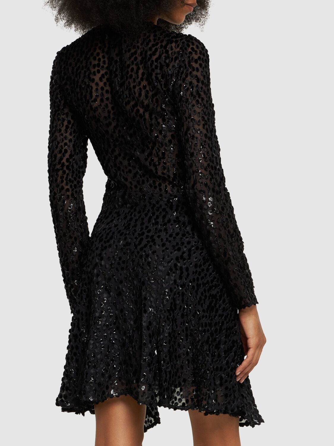 Shop Isabel Marant Usmara Viscose & Silk Blend Mini Dress In Black