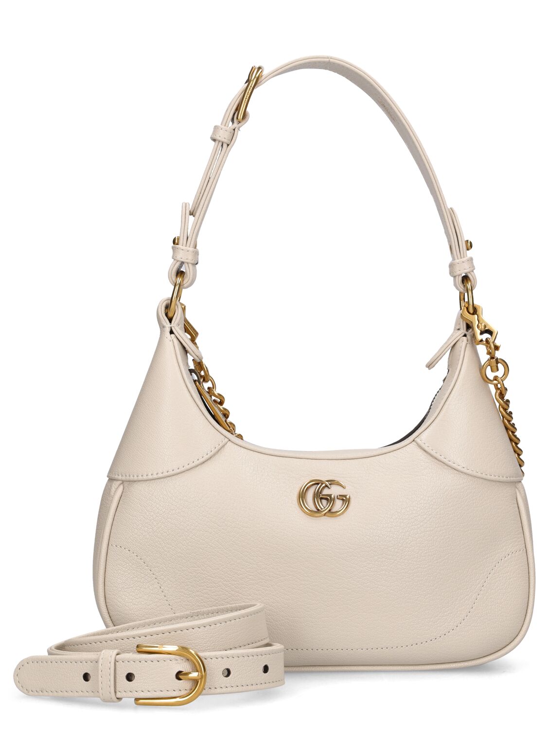 Gucci Small Aphrodite Leather Shoulder Bag In Mystic White