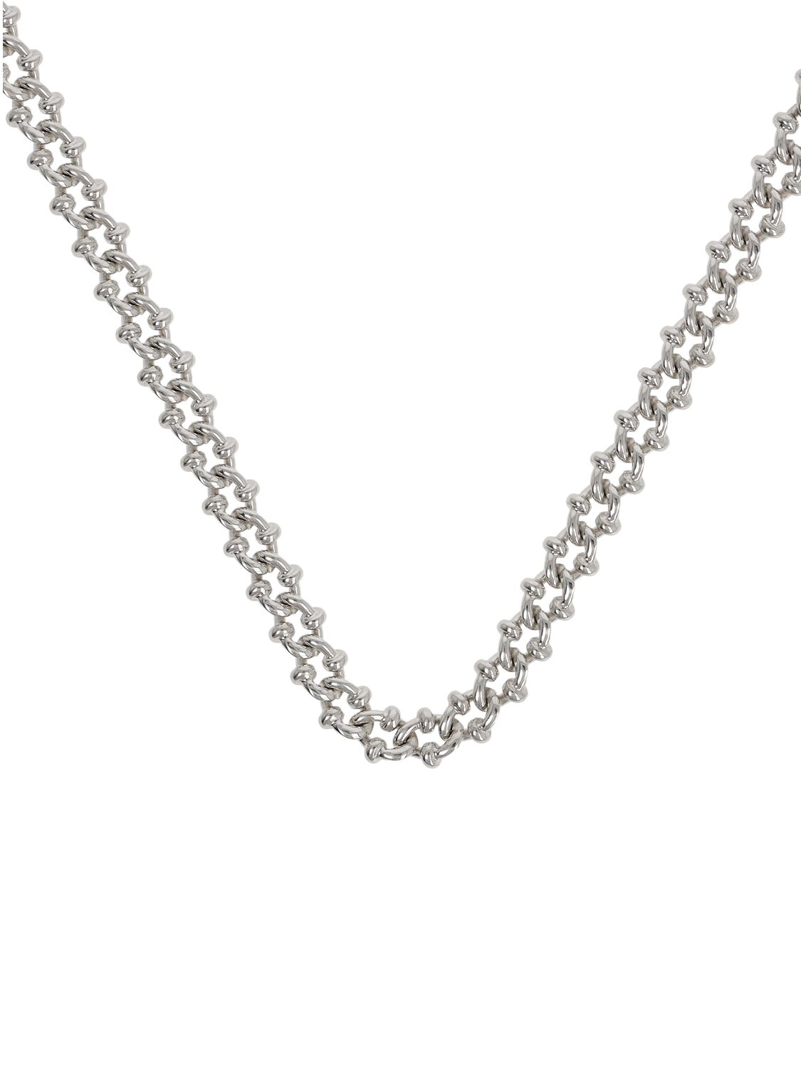 Shop Emanuele Bicocchi Knot Chain Necklace In Silver