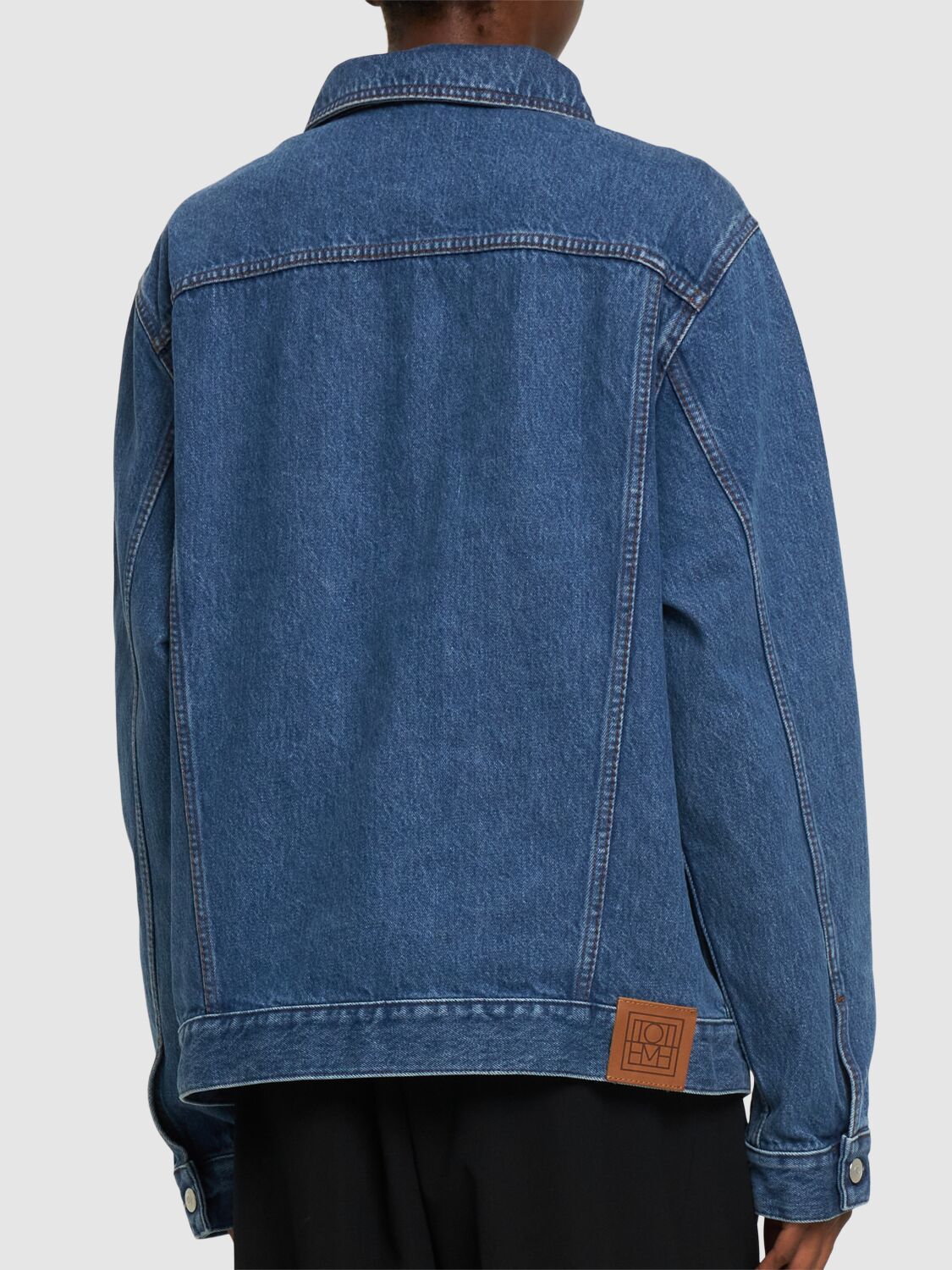 Shop Totême Classic Cotton Denim Jacket In Blue