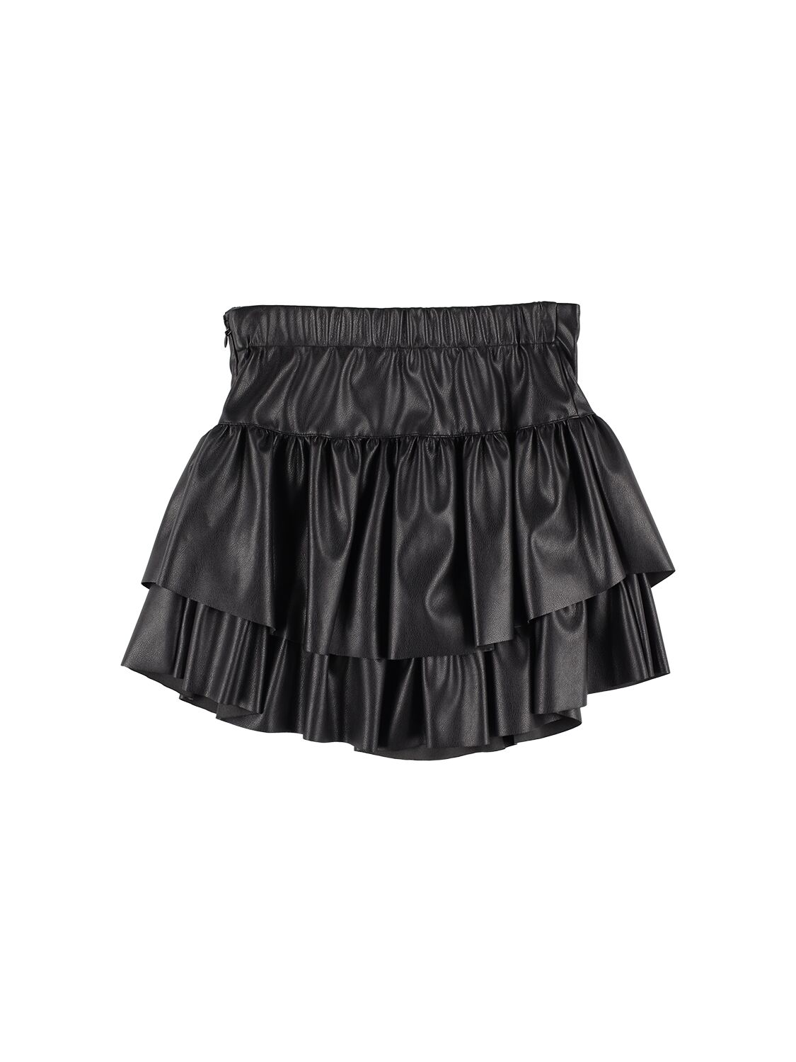 Shop Miss Blumarine Faux Leather Skirt In Black