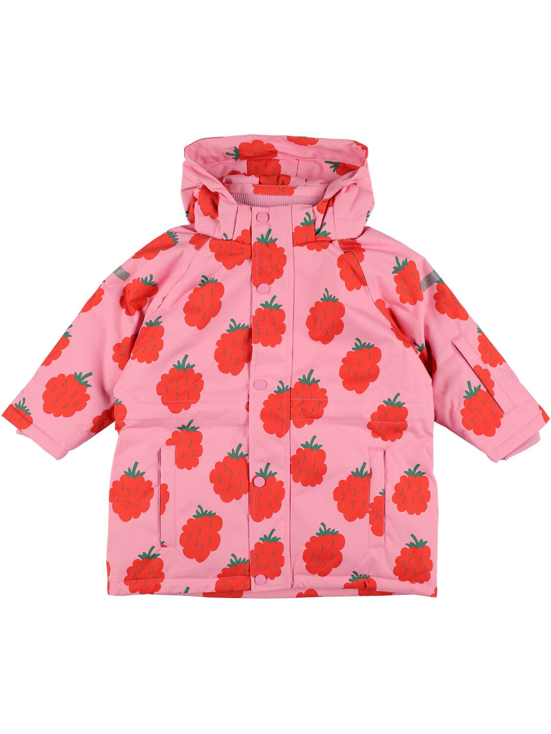Tiny Cottons Kids' Raspberry Print Nylon Ski Jacket In Pink