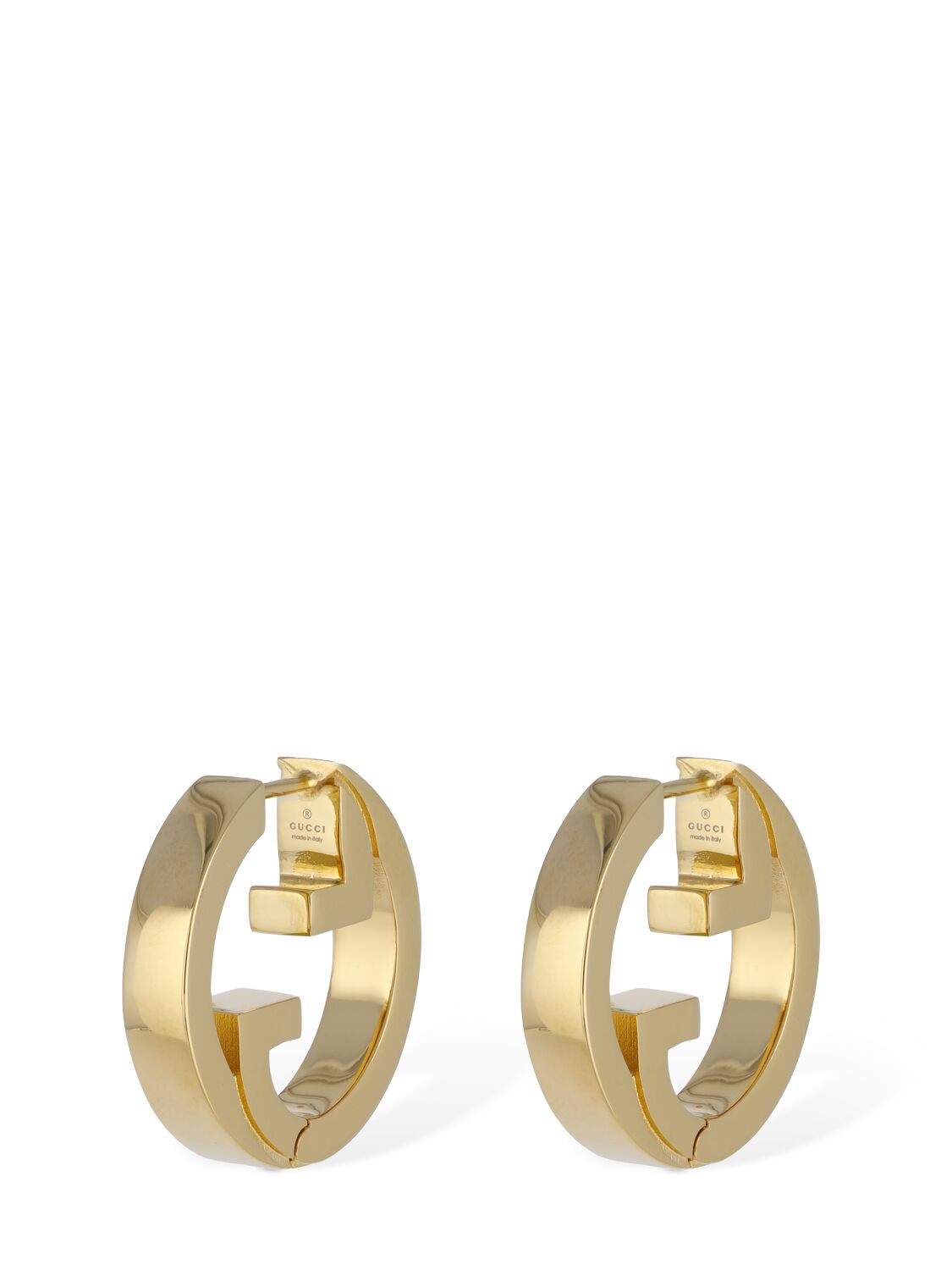 Shop Gucci Blondie Brass Earrings In Gold