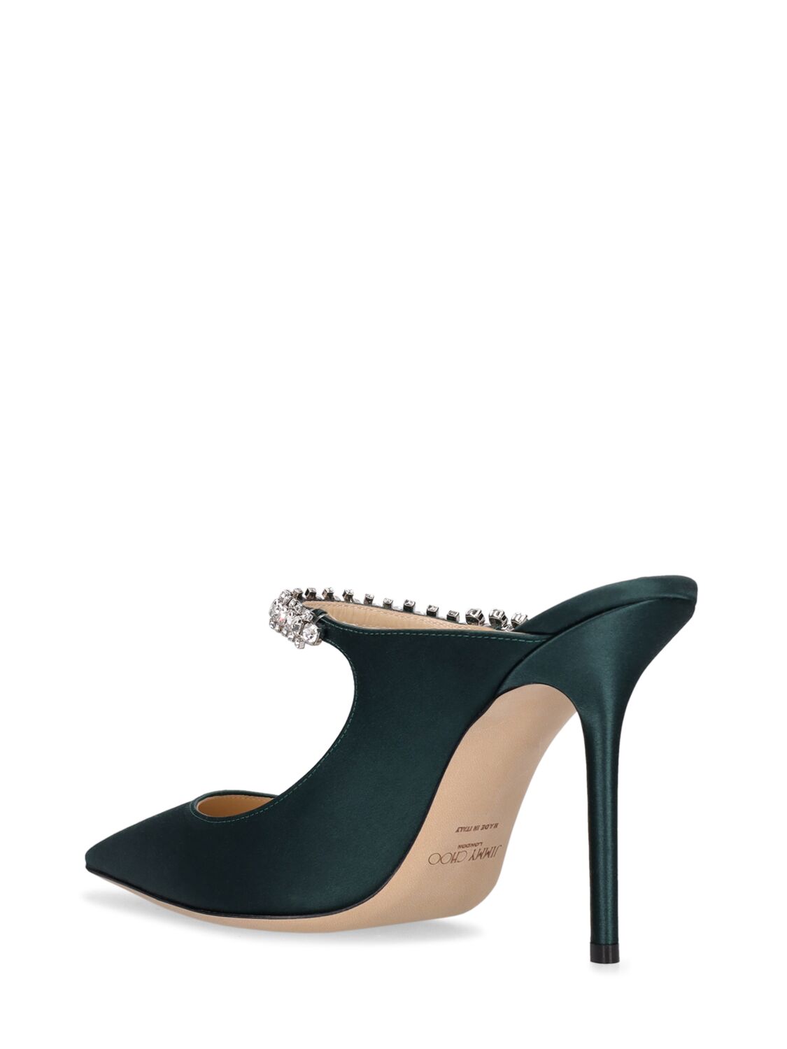 Shop Jimmy Choo 100mm Bing Satin Pumps In Dark Green