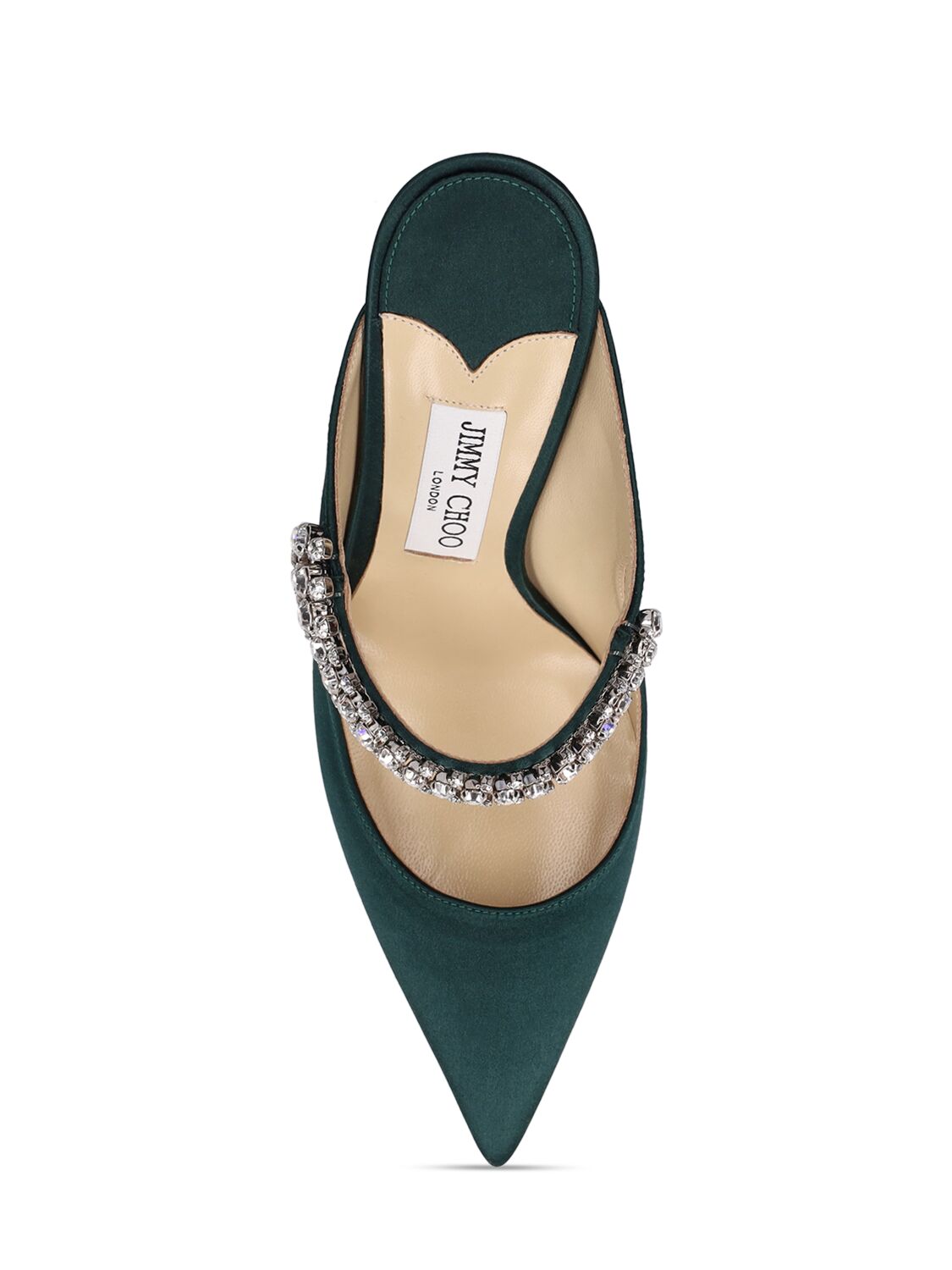 Shop Jimmy Choo 100mm Bing Satin Pumps In Dark Green