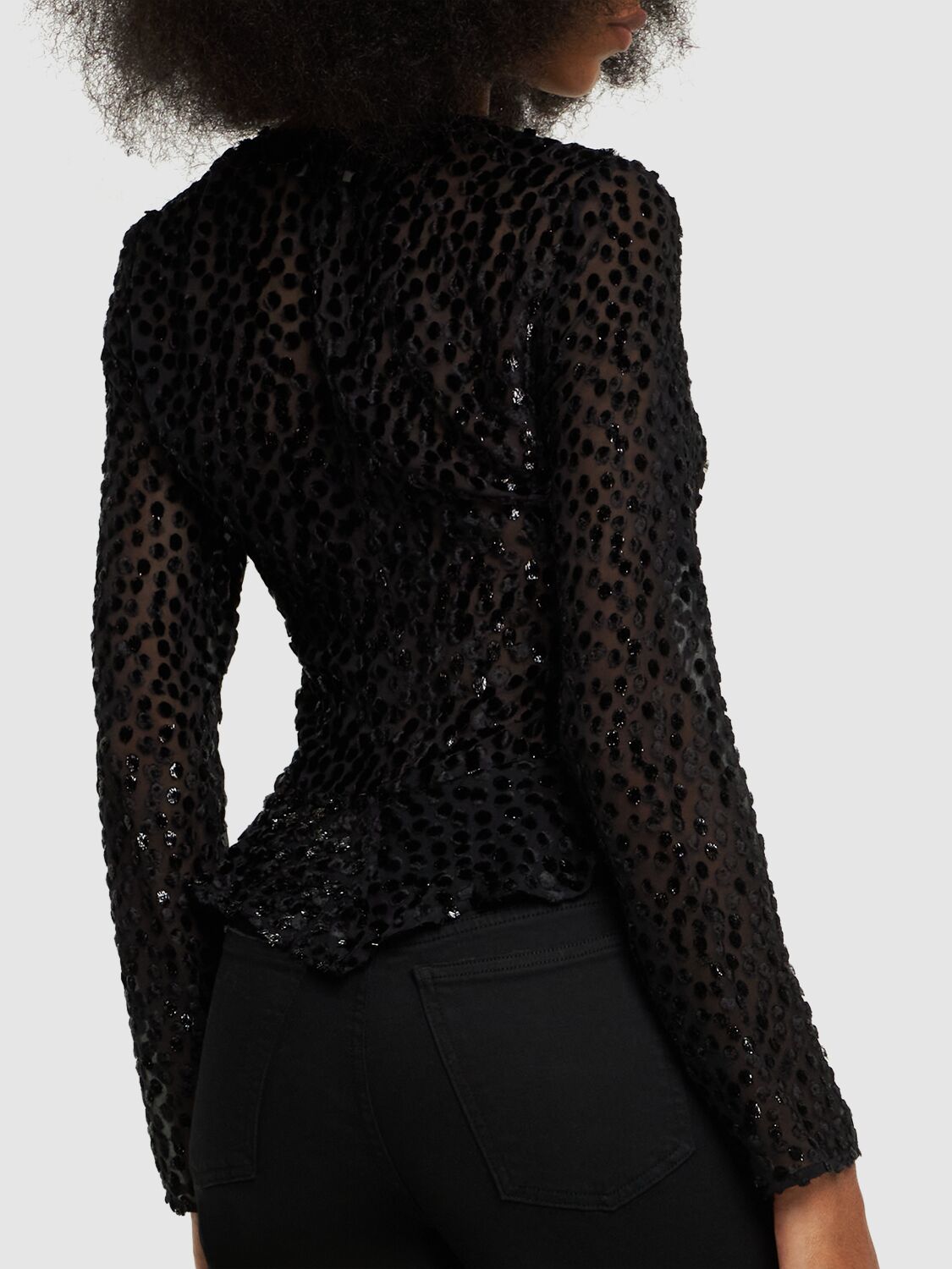 Shop Isabel Marant Ulietta Viscose & Silk Long Sleeve Top In Black