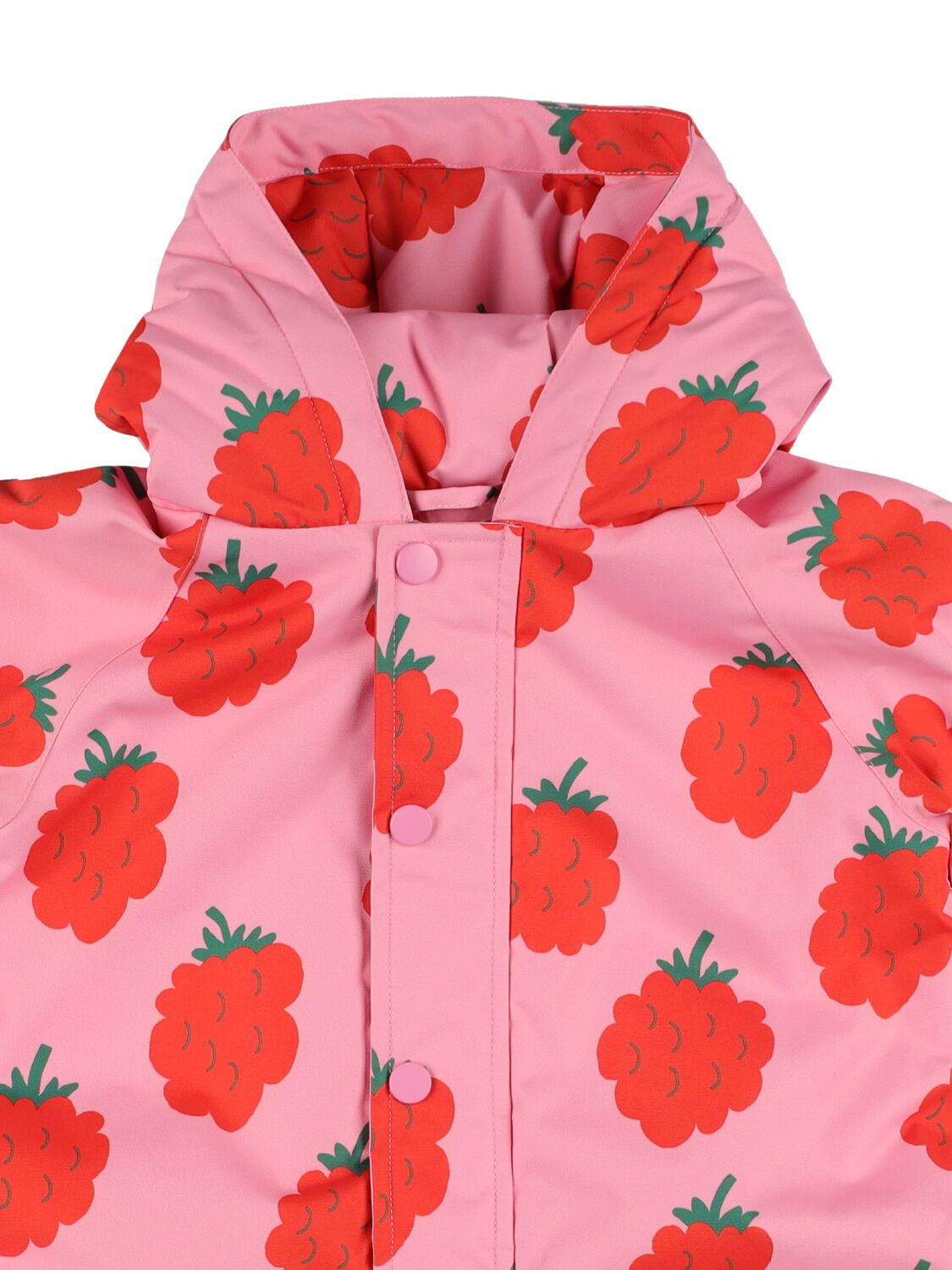 Shop Tiny Cottons Raspberry Print Nylon Ski Romper In Pink