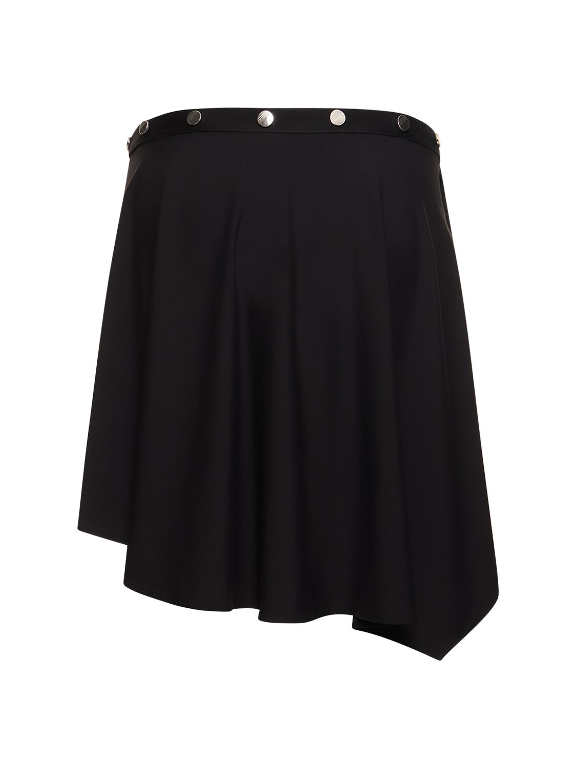 Shop Attico Stretch Jersey Asymmetric Mini Skirt In Black
