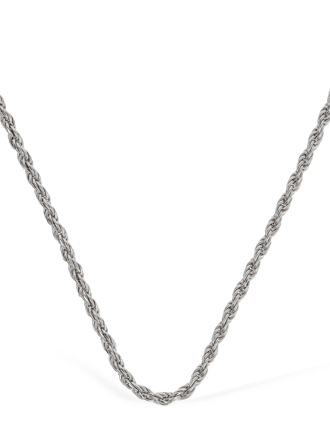 Shop Emanuele Bicocchi Thin Rope Chain Necklace In Silver