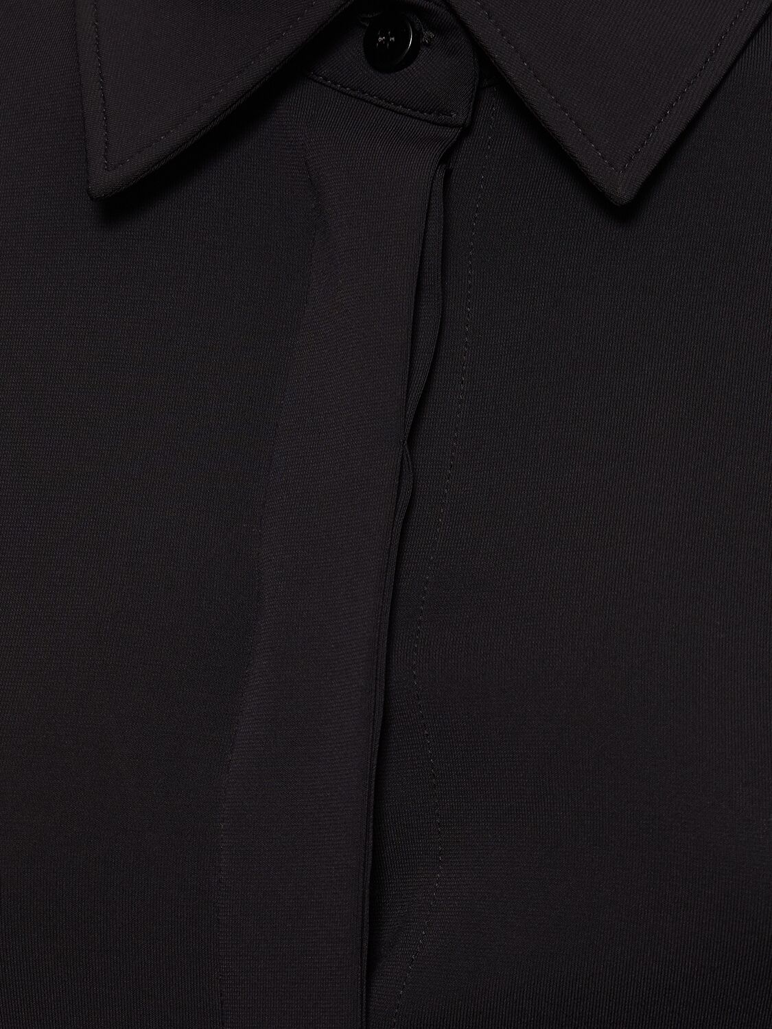 Shop Attico Elton Stretch Jersey Shirt In Black