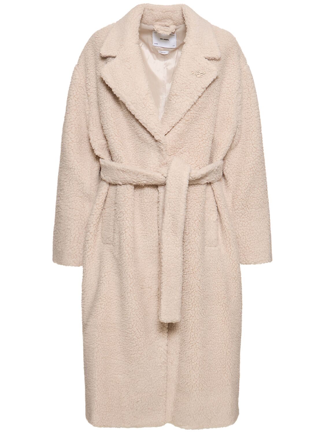 Axel Arigato Eden Faux Shearling Wrap Coat In Beige