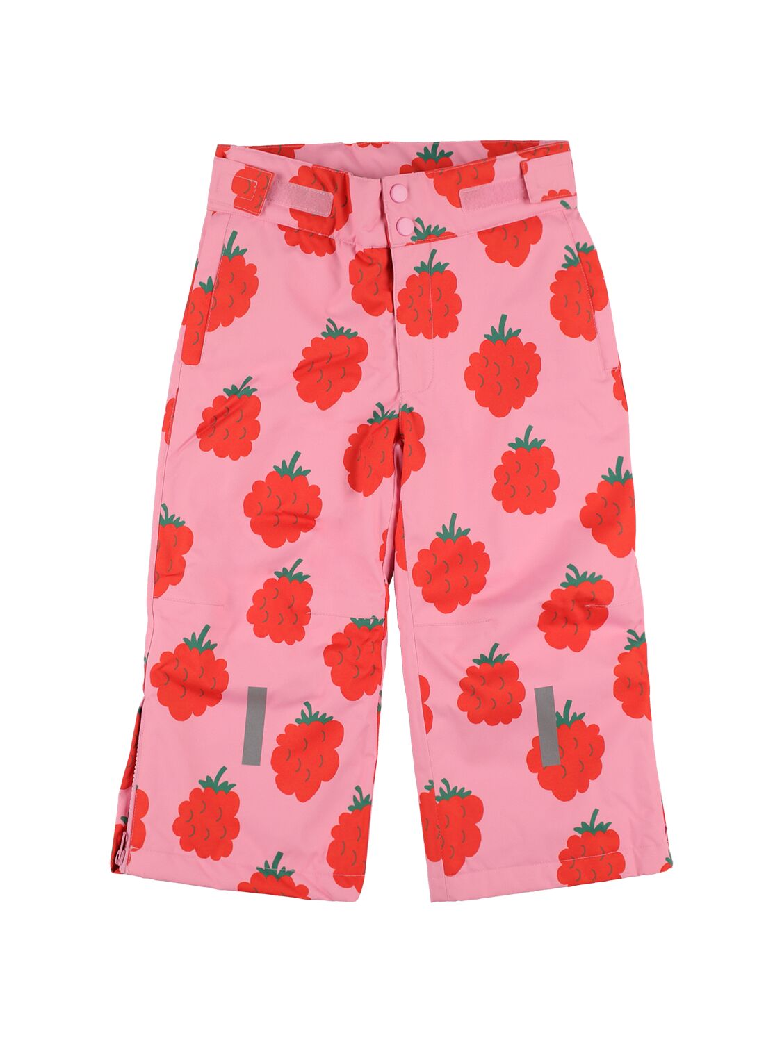Tiny Cottons Kids' Raspberry Print Puffer Ski Trousers In Pink