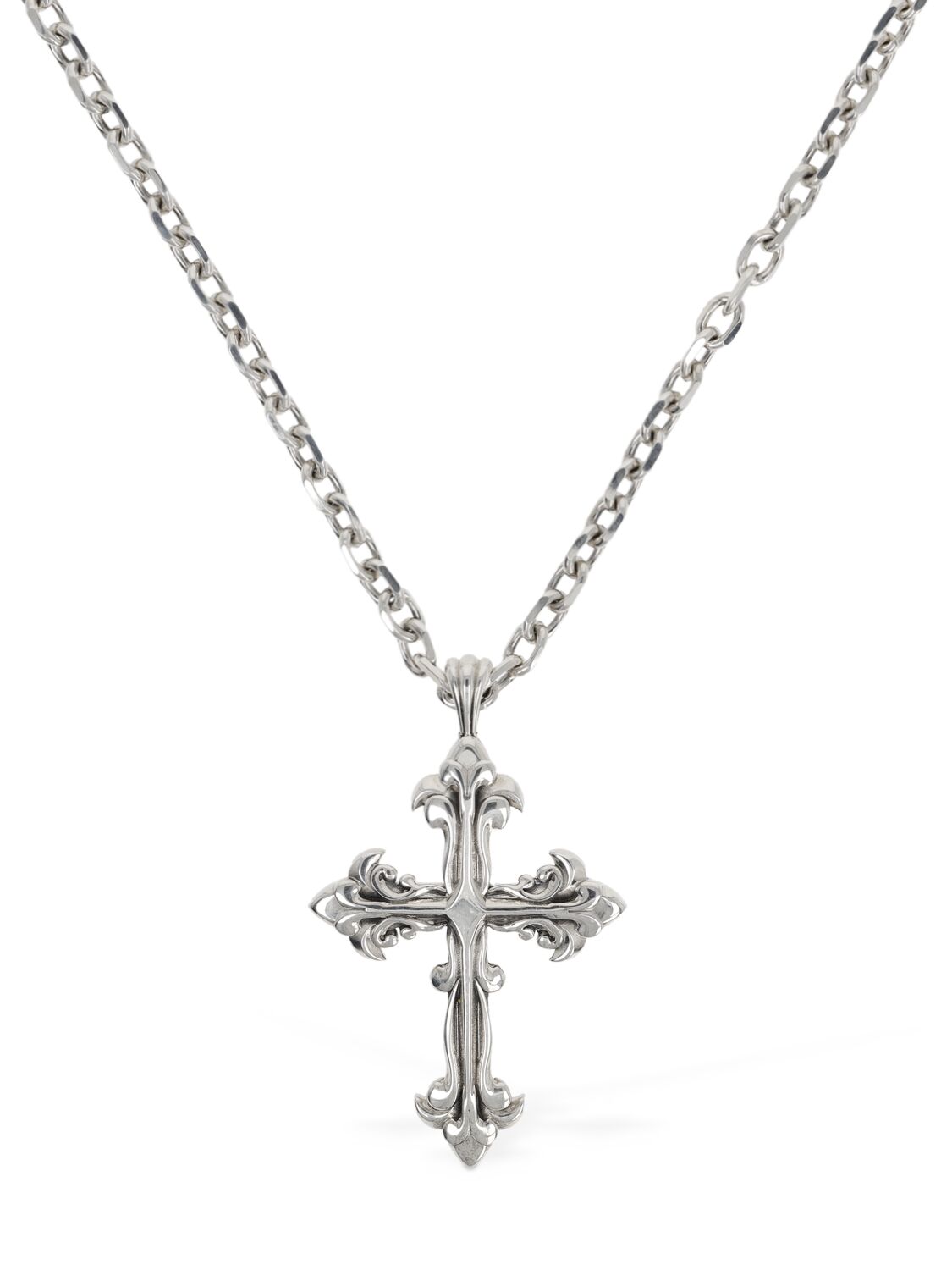 Emanuele Bicocchi Avelli Large Cross Necklace In Silver