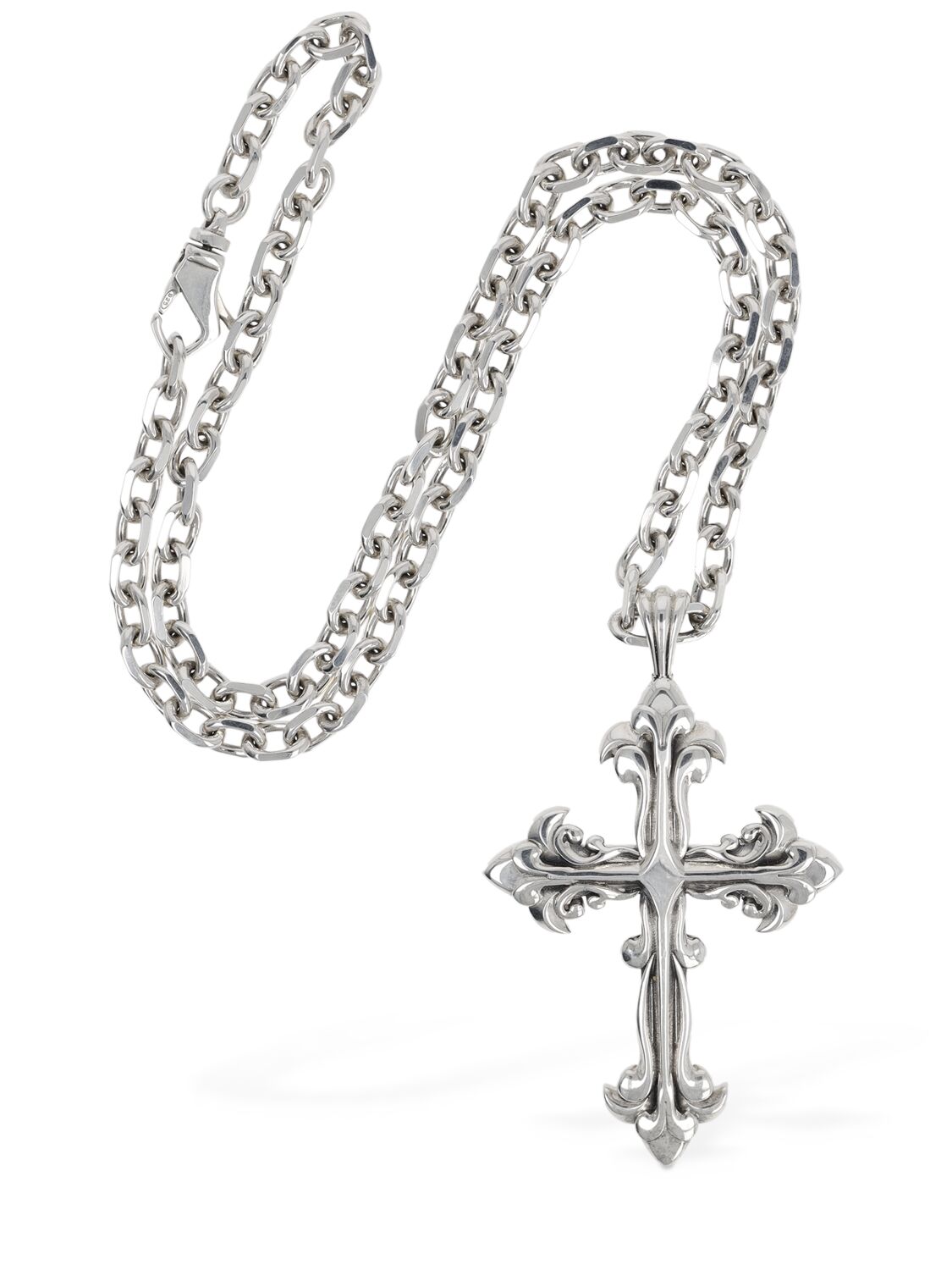 Shop Emanuele Bicocchi Avelli Large Cross Necklace In Silver