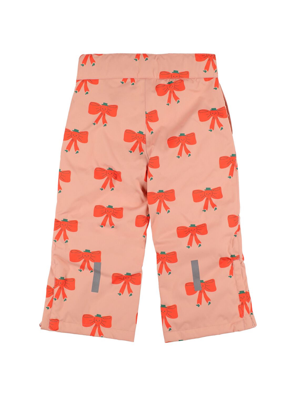 Shop Tiny Cottons Bow Print Nylon Puffer Ski Pants In Pink