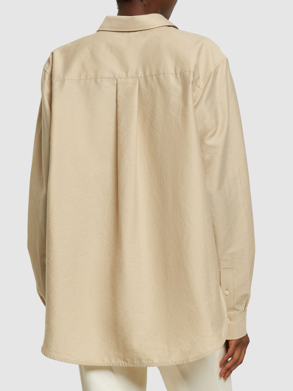Shop Totême Signature Cotton Blend Shirt In Grey