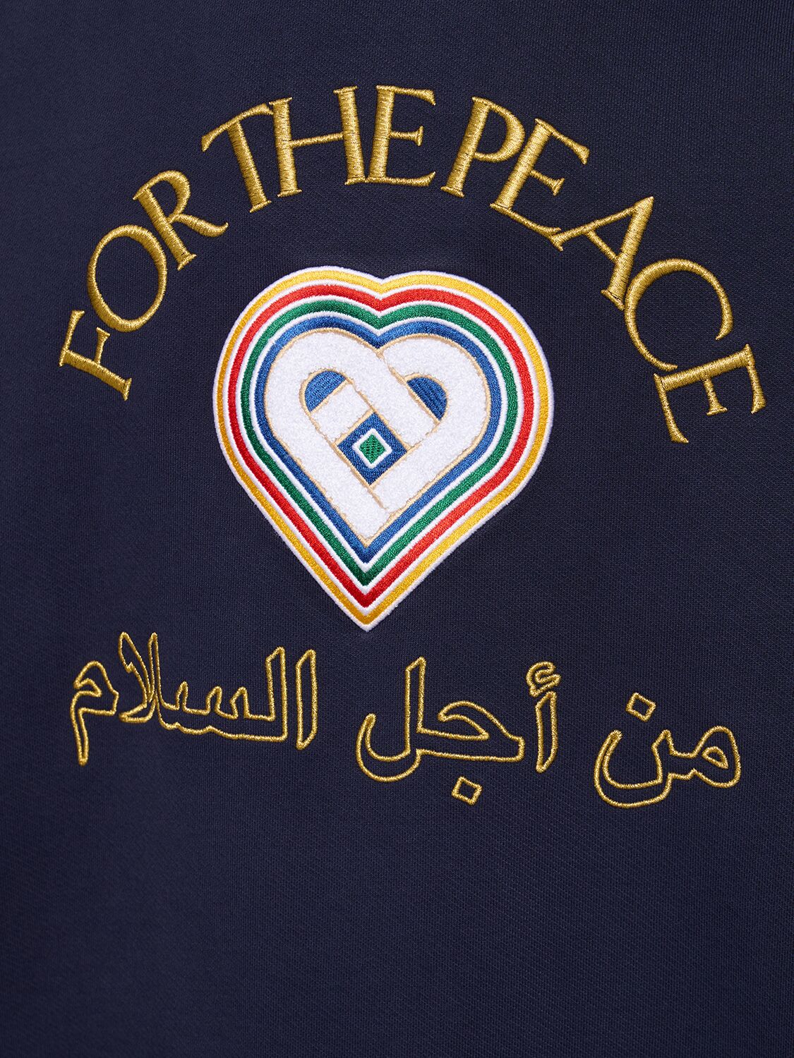 Shop Casablanca For The Peace Organic Cotton Sweatshirt In Navy