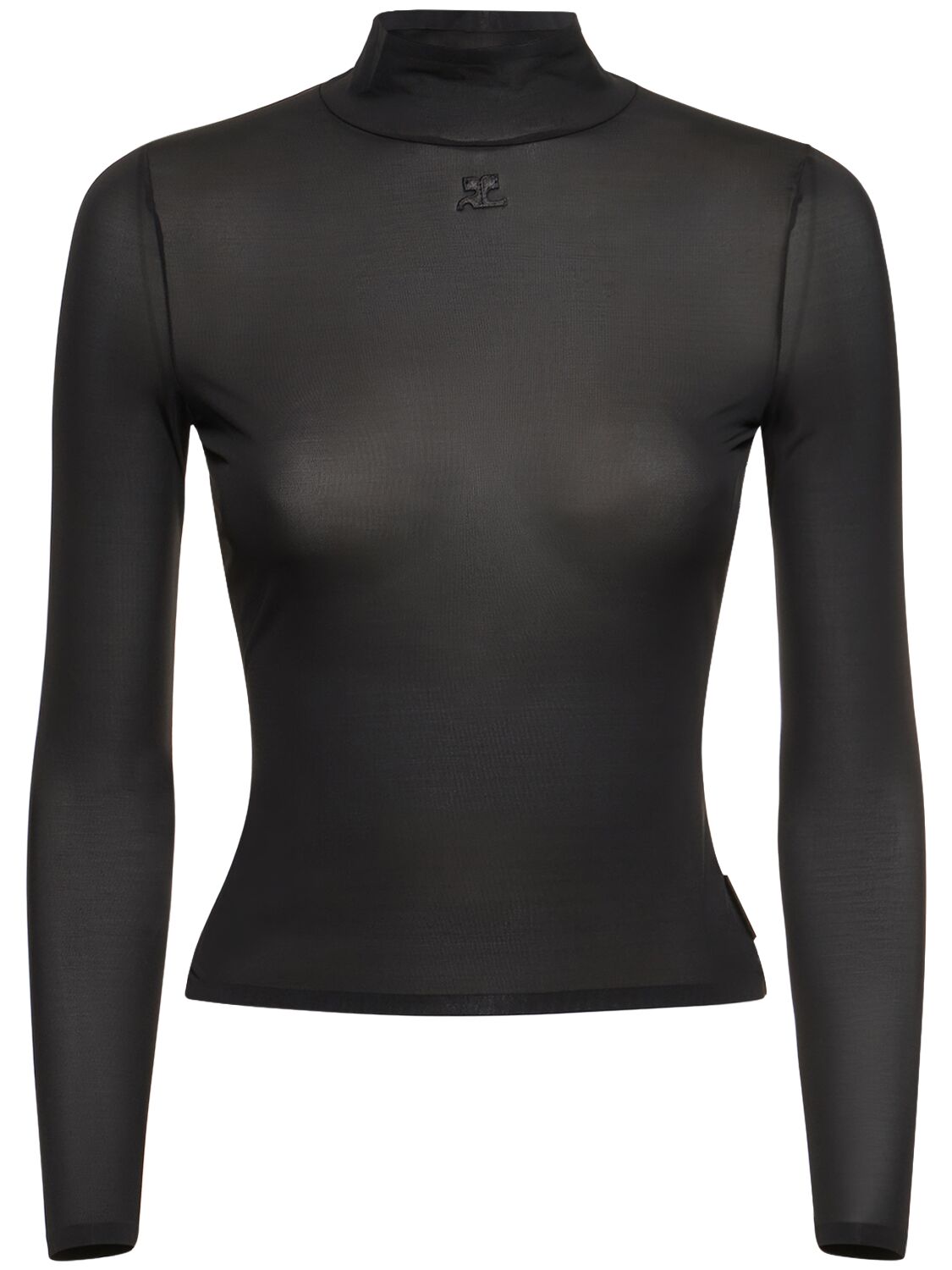 Courrèges Jersey 2nd Skin Top In Black