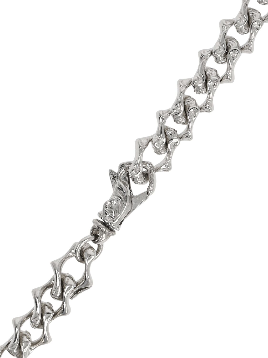 Shop Emanuele Bicocchi Arabesque Sharp Link Collar Necklace In Silver